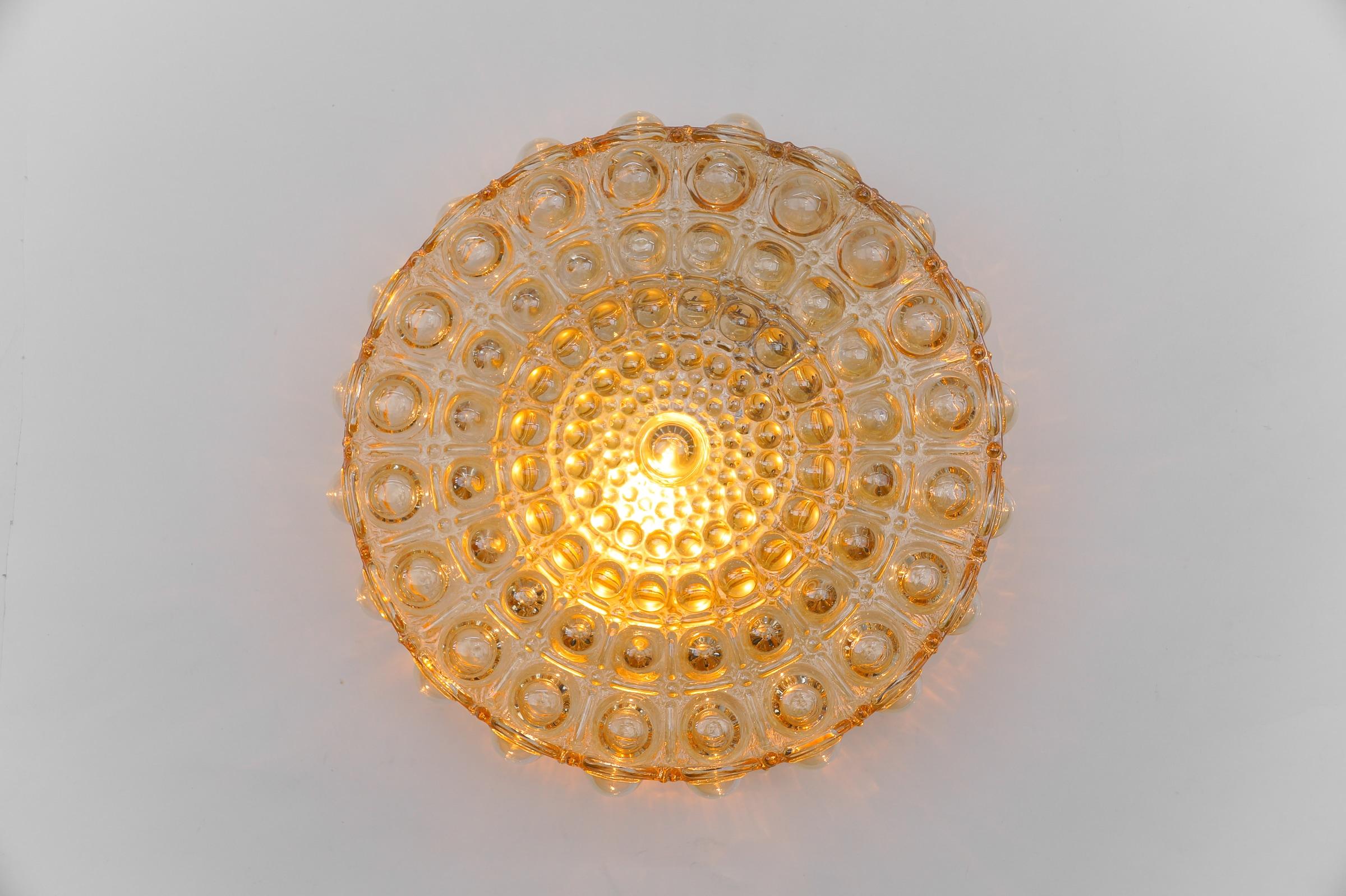 Metal Large Bubble Glass Wall Lamp / Flush Mount by Helena Tynell, 1960s Limburg For Sale