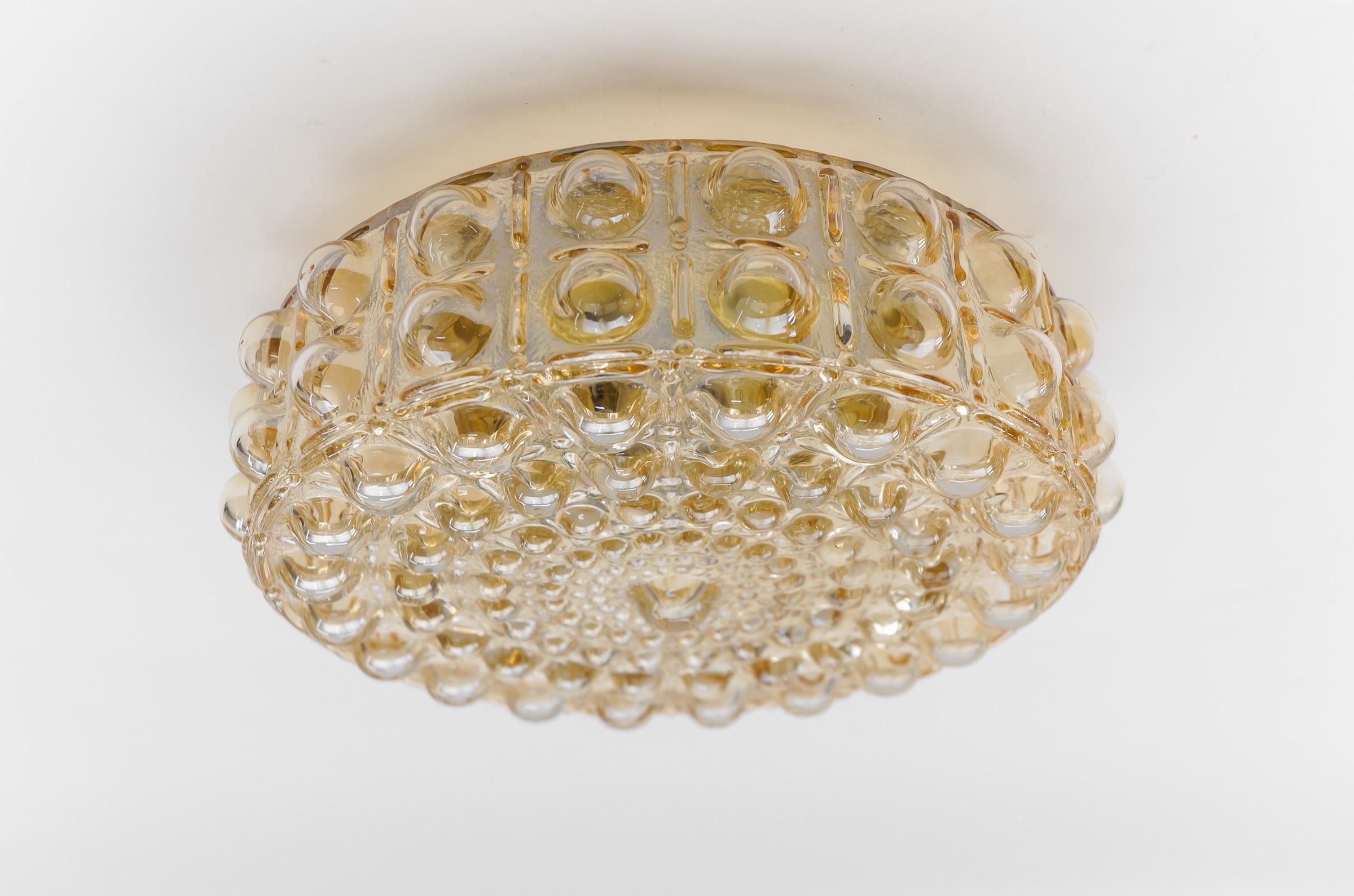 Large Bubble Glass Wall Lamp / Flush Mount by Helena Tynell, 1960s Limburg For Sale 1