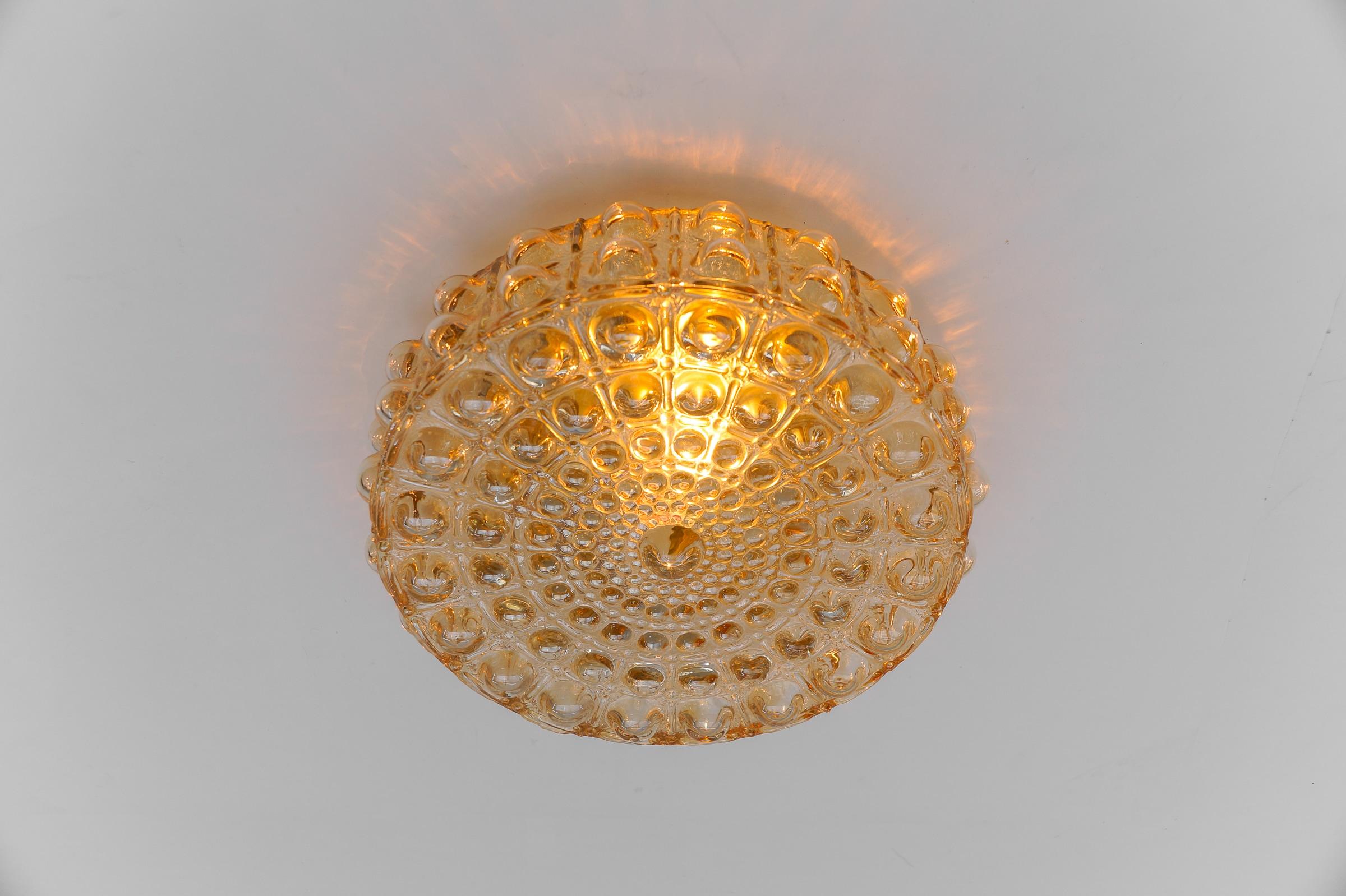 Large Bubble Glass Wall Lamp / Flush Mount by Helena Tynell, 1960s Limburg For Sale 2