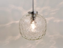 Large Limburg Bubble Glass & Chrome Globe Pendant Lamp, Germany, 1970s
