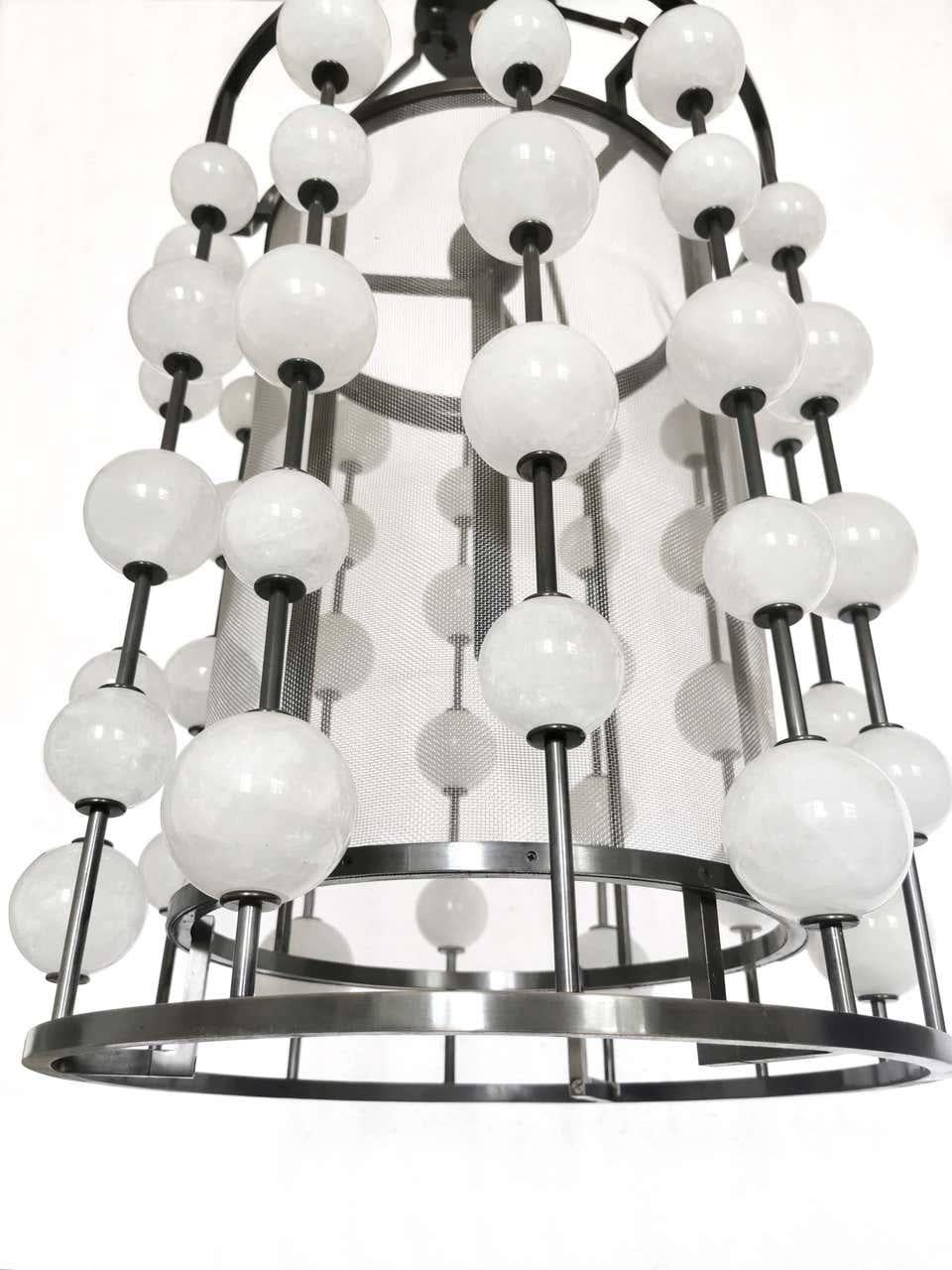 Large Bubble Pendant Lights by Phoenix In Excellent Condition For Sale In New York, NY