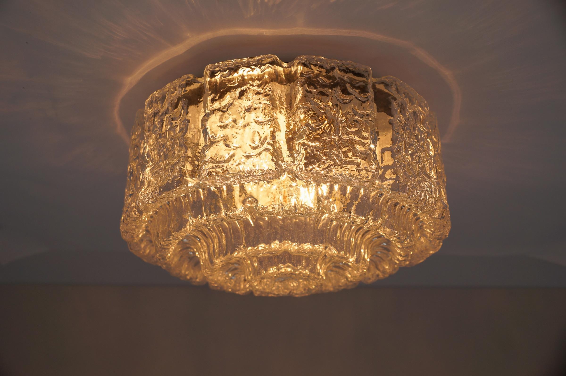 Metallo Lampada da parete in vetro a bolle d'aria e da incasso di Limburg, Germania, anni '60 in vendita