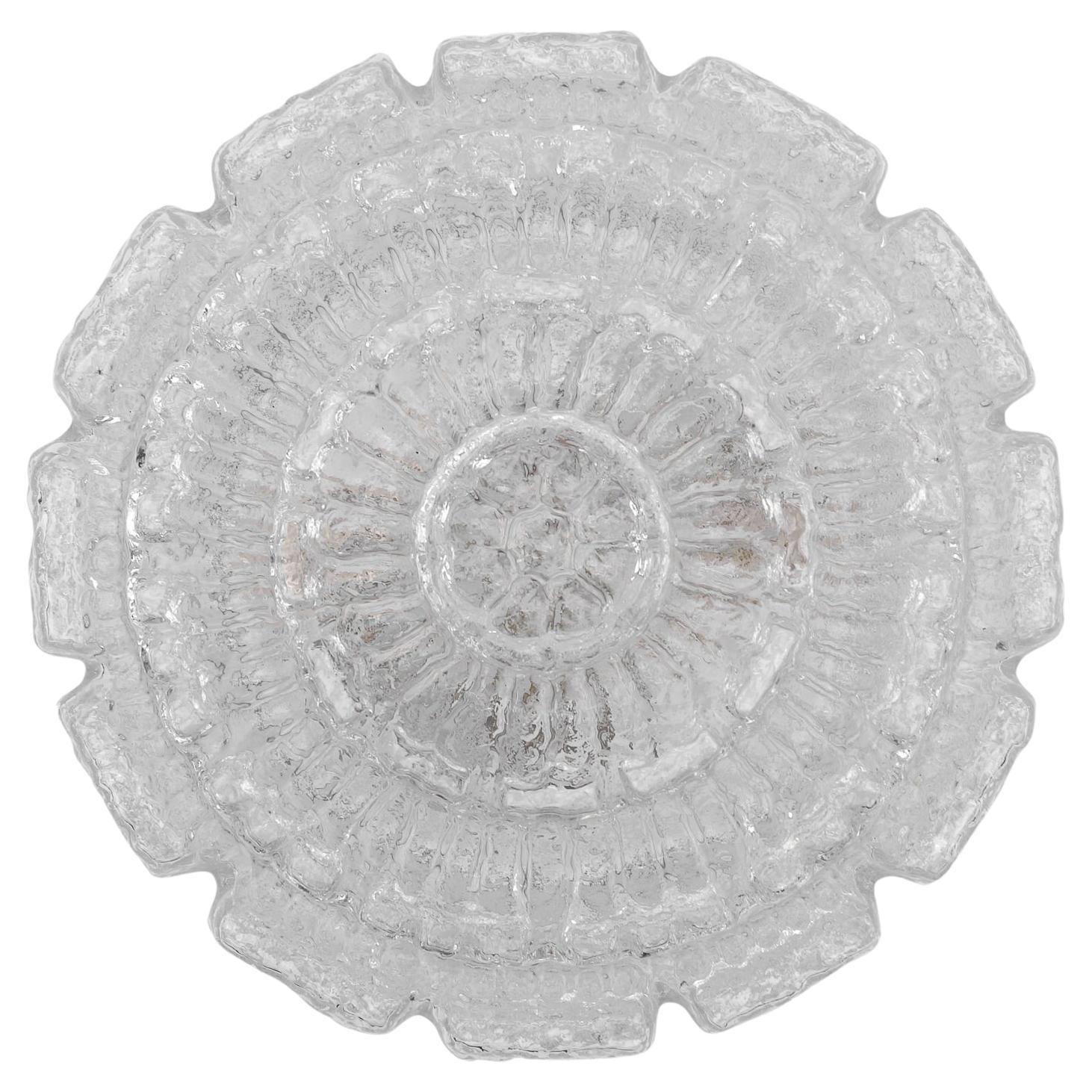 Große Wandleuchte aus Glas mit Blasenstruktur / Unterputzmontage von Limburg, 1960er Jahre Deutschland