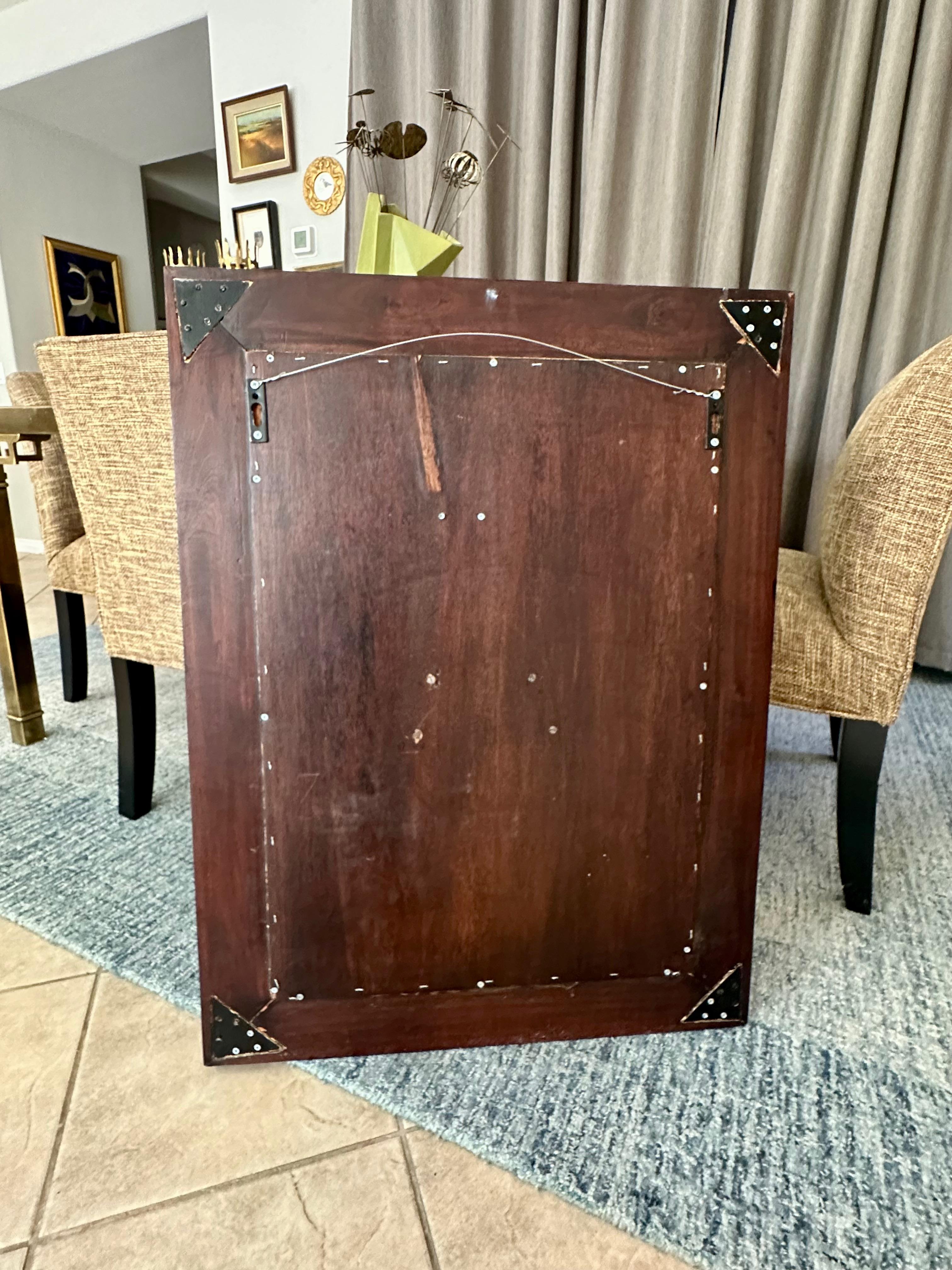 Grande tête de bouddha Wood Carved Sculpture Wall Art en vente 12