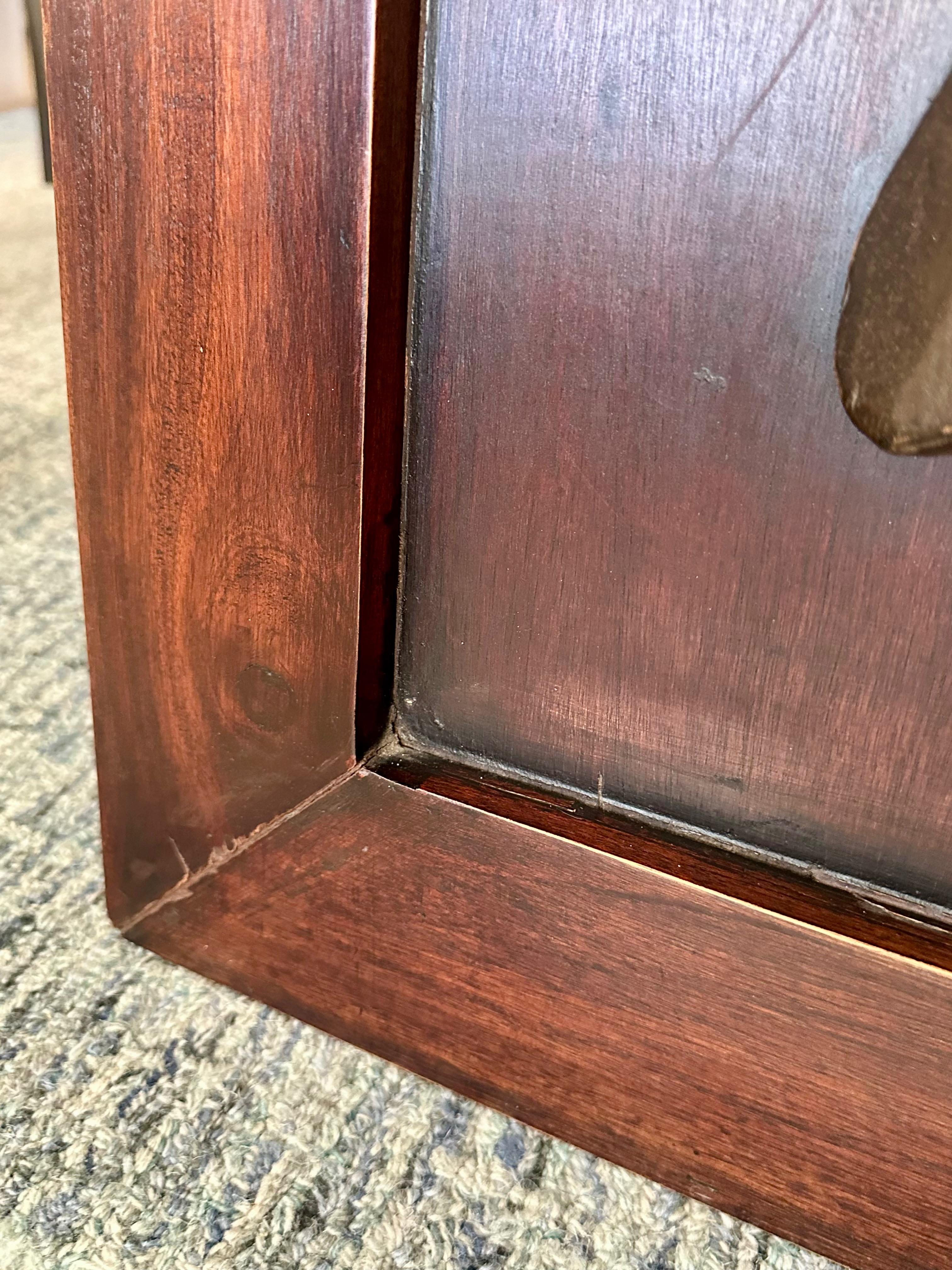 Grande tête de bouddha Wood Carved Sculpture Wall Art en vente 2