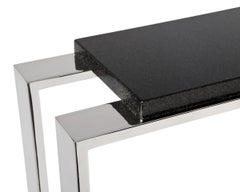 Large Buffalo Jump Table with Natural Stone Top and Metal Base, Powell & Bonnell