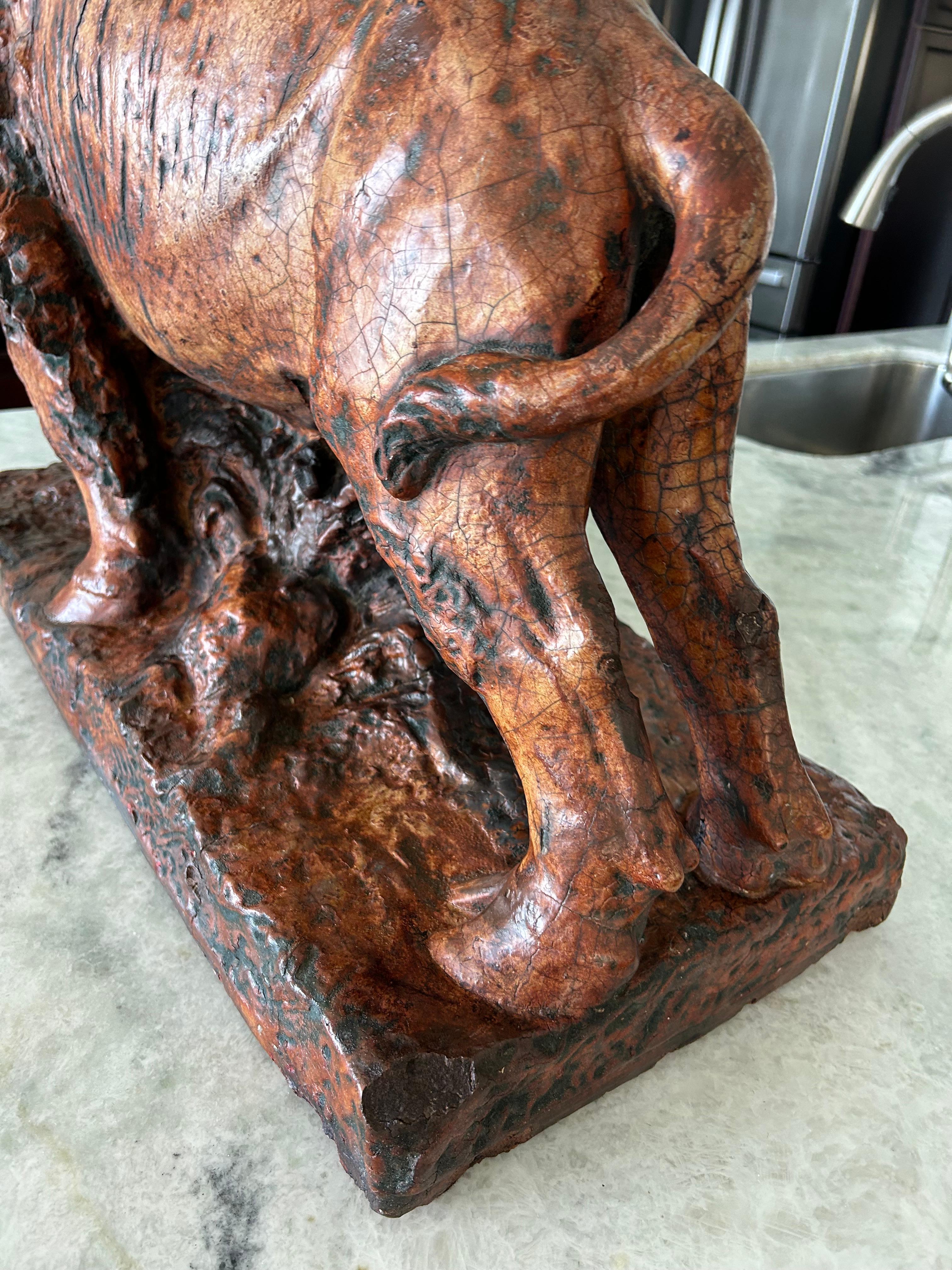 Grande sculpture de buffle en vente 1