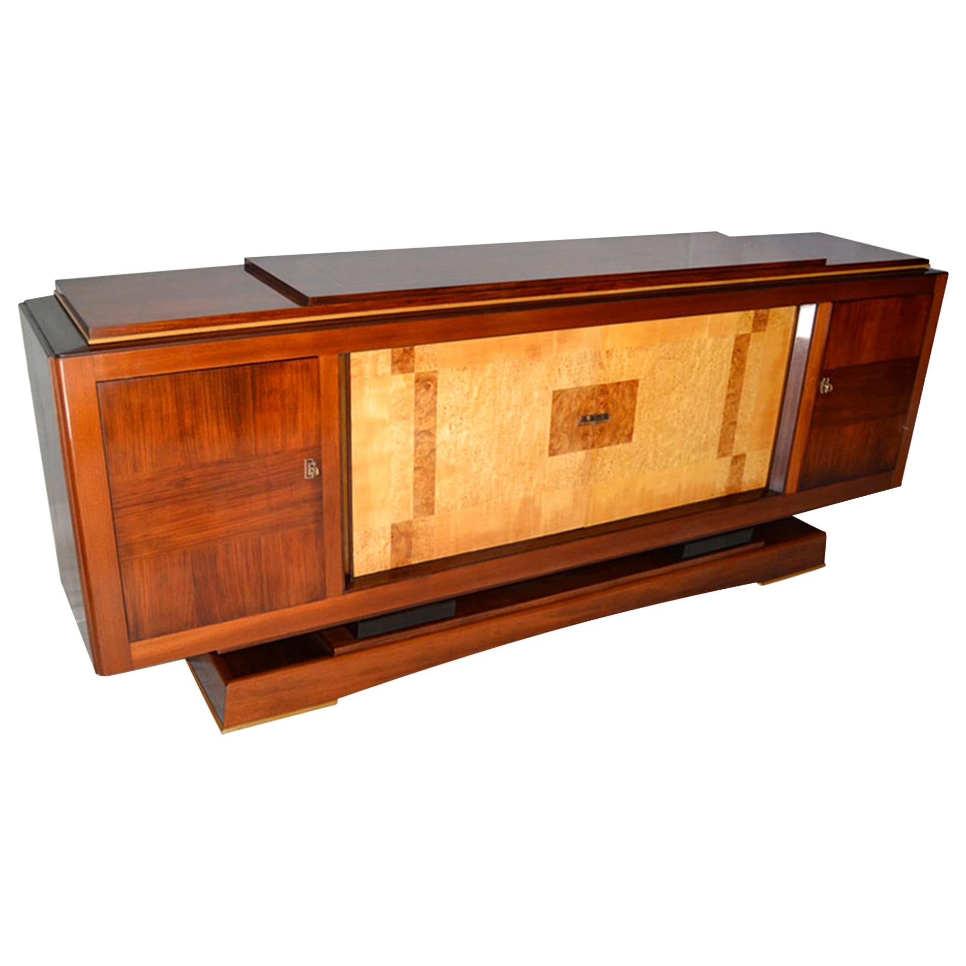 Large Buffet Attributed to Alfred Porteneuve in Wood, 1940s-1950s, Italy For Sale