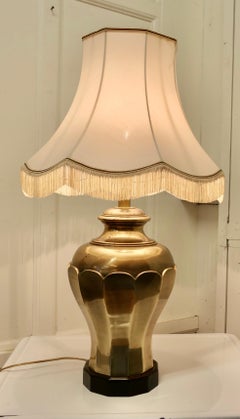 Large Bulbous Brass Table Lamp
