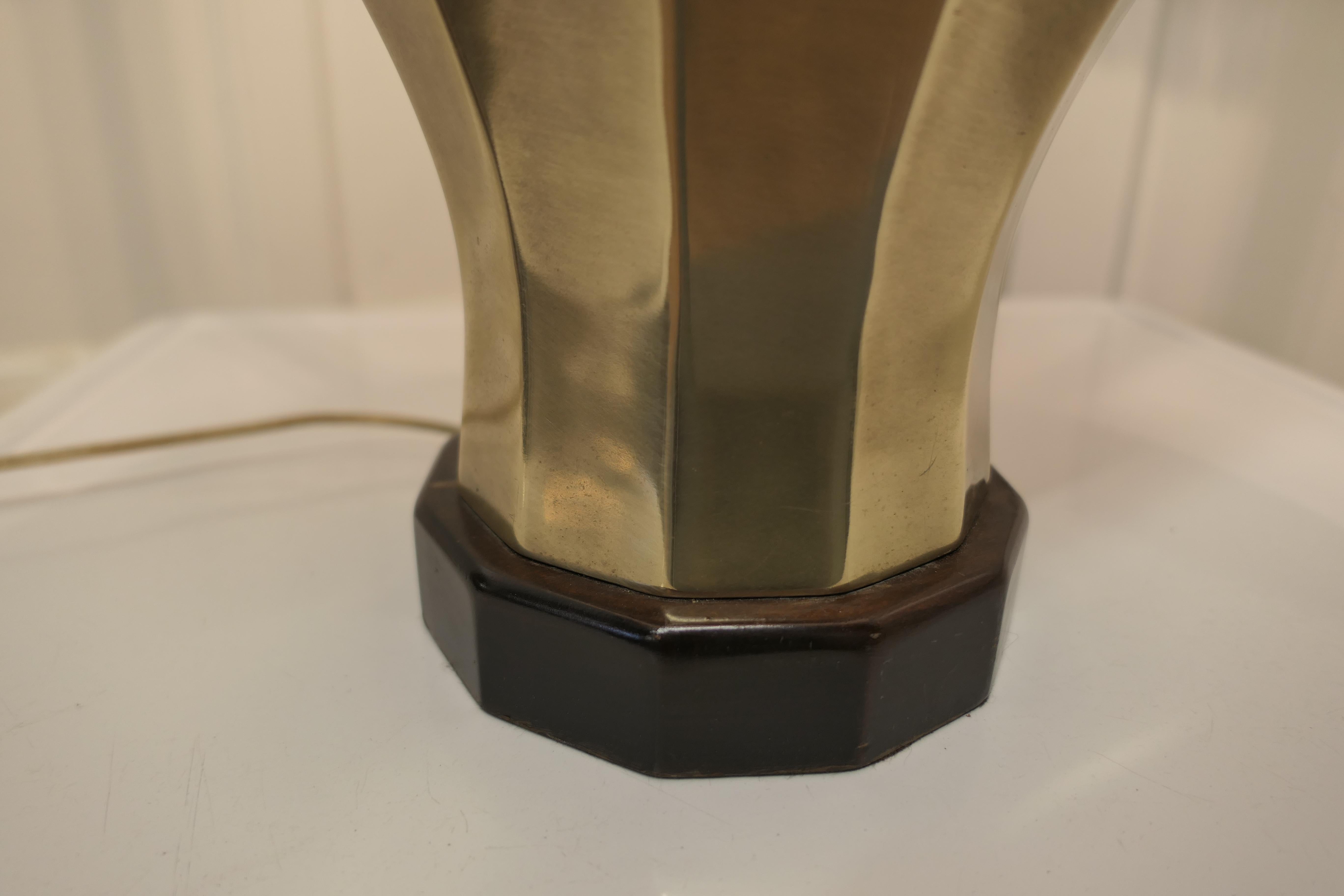 Large Bulbous Brass Table Lamp 2