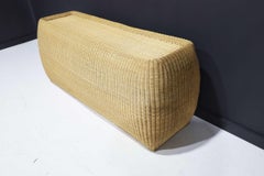 Large Bulbous Clean Line Wicker Console Table
