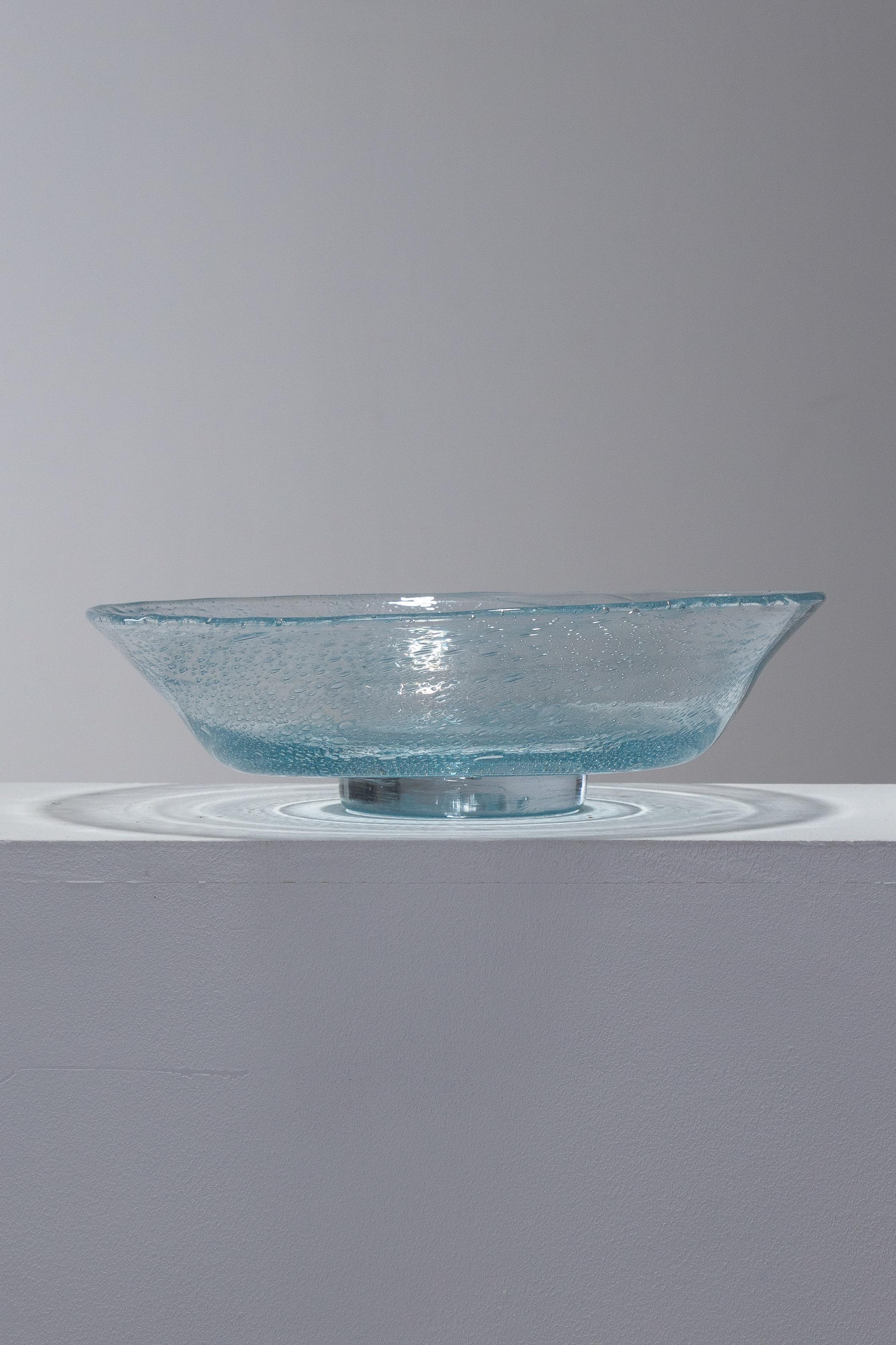 Große bauchige Glasschale, 1970er-Jahre im Zustand „Gut“ im Angebot in PARIS, FR