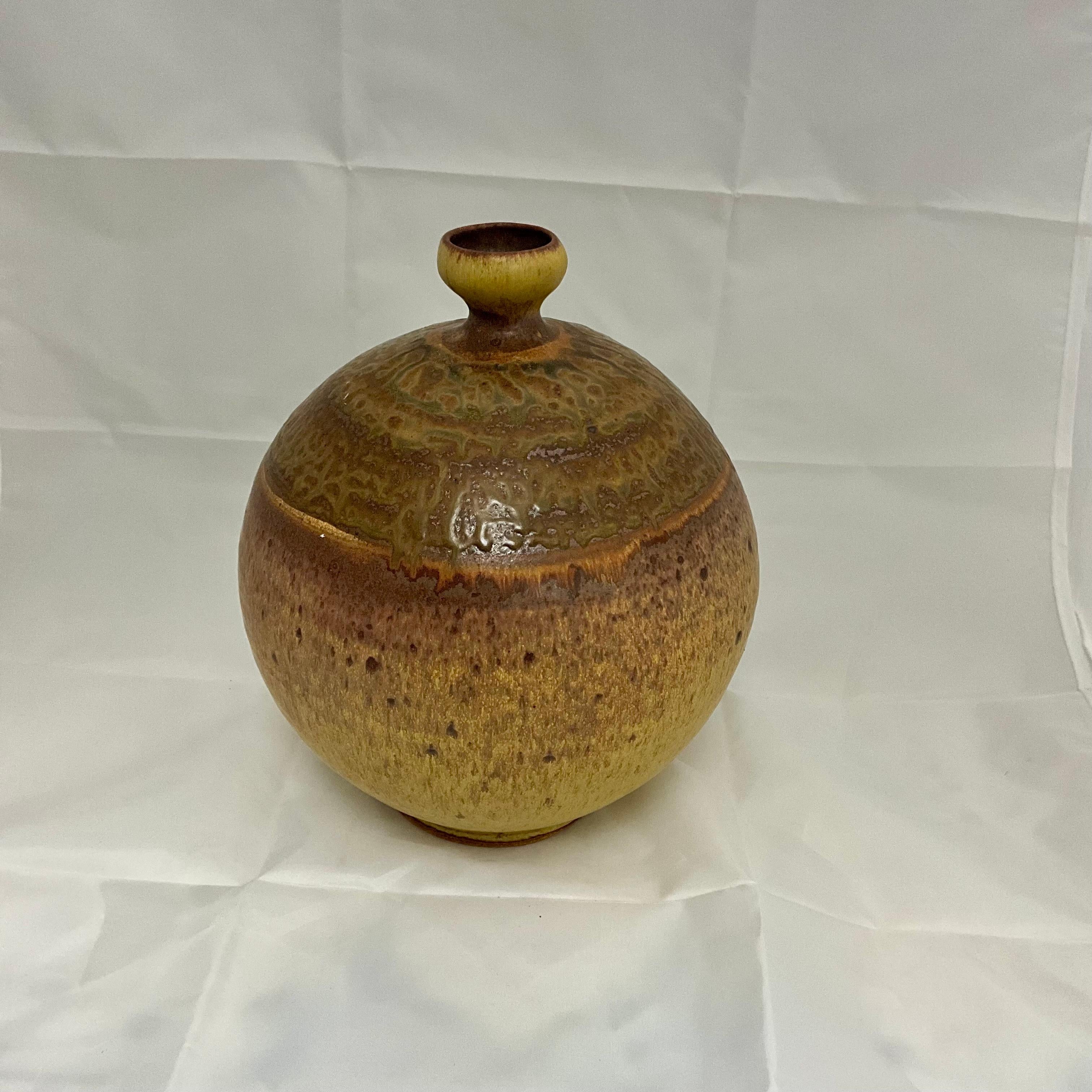 Mid-20th Century Large Studio Pottery vase Vessel Signed  For Sale