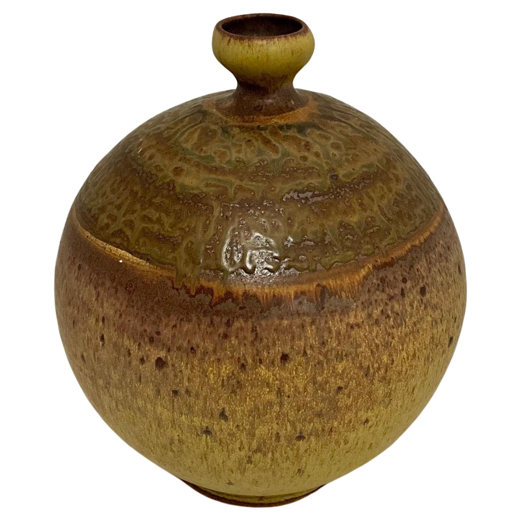 Large Studio Pottery vase Vessel Signed  For Sale