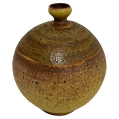 Large Bulbous Studio Pottery vase Vessel Signed 