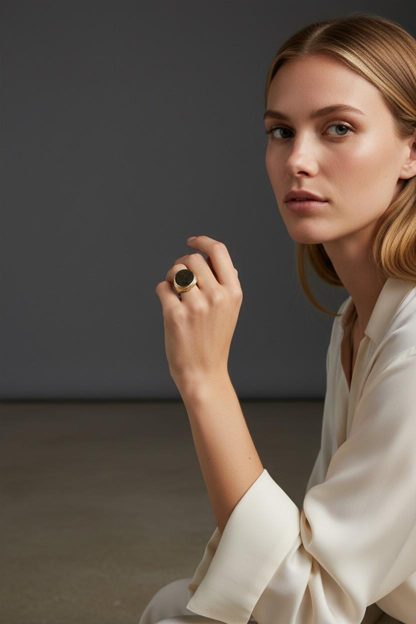 Ecos antiguos, fundidos en oro

Como susurrado desde la antigüedad.

Este monumental anillo Bulgari Monete de la década de 1970 centra un auténtico denario romano -una moneda de la Gens Cipia, acuñada entre 115-114 a.C.- encerrado en un escultural