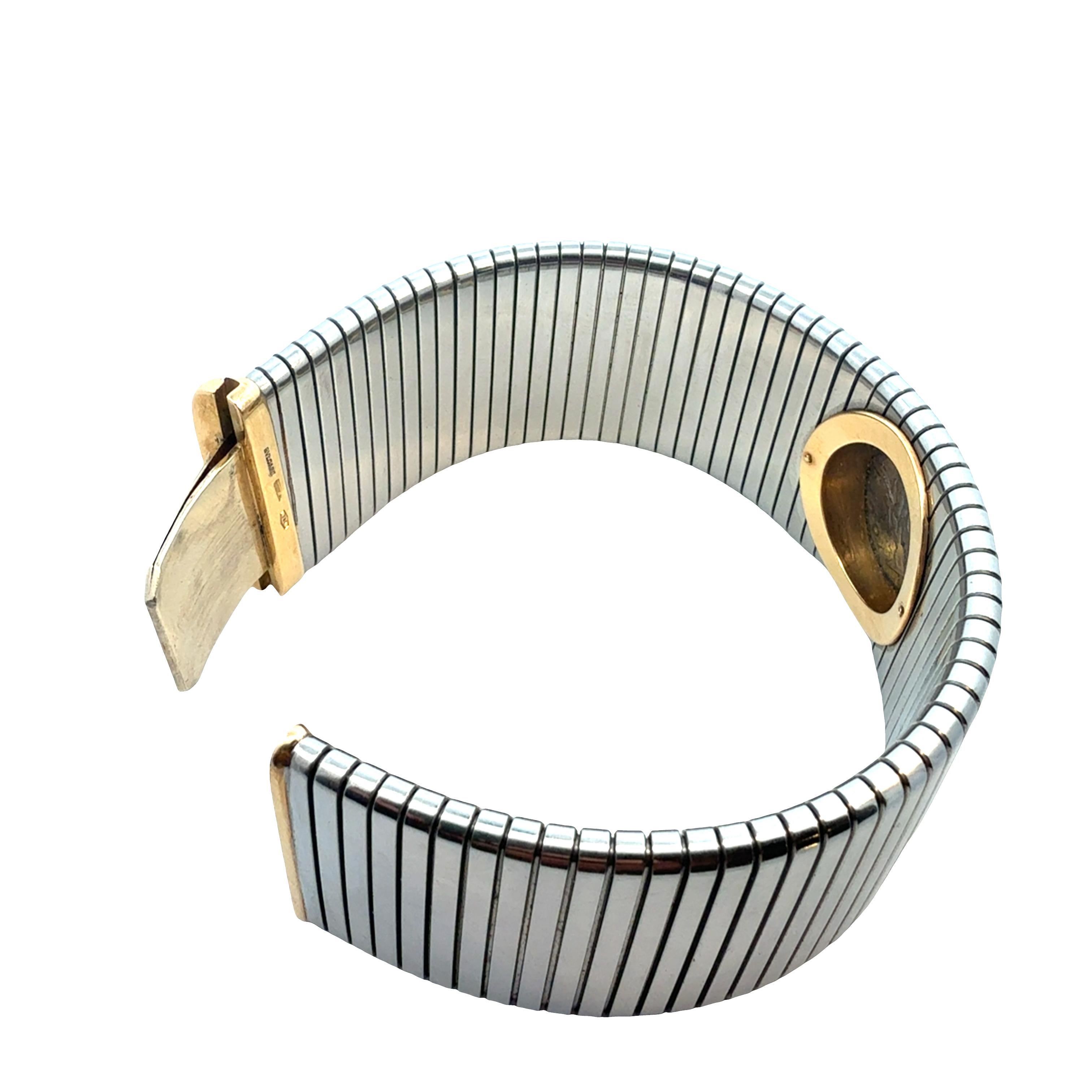 Große Bulgari Vintage Tubogas Münze Armreif Armband 18Kt Gold im Angebot 2