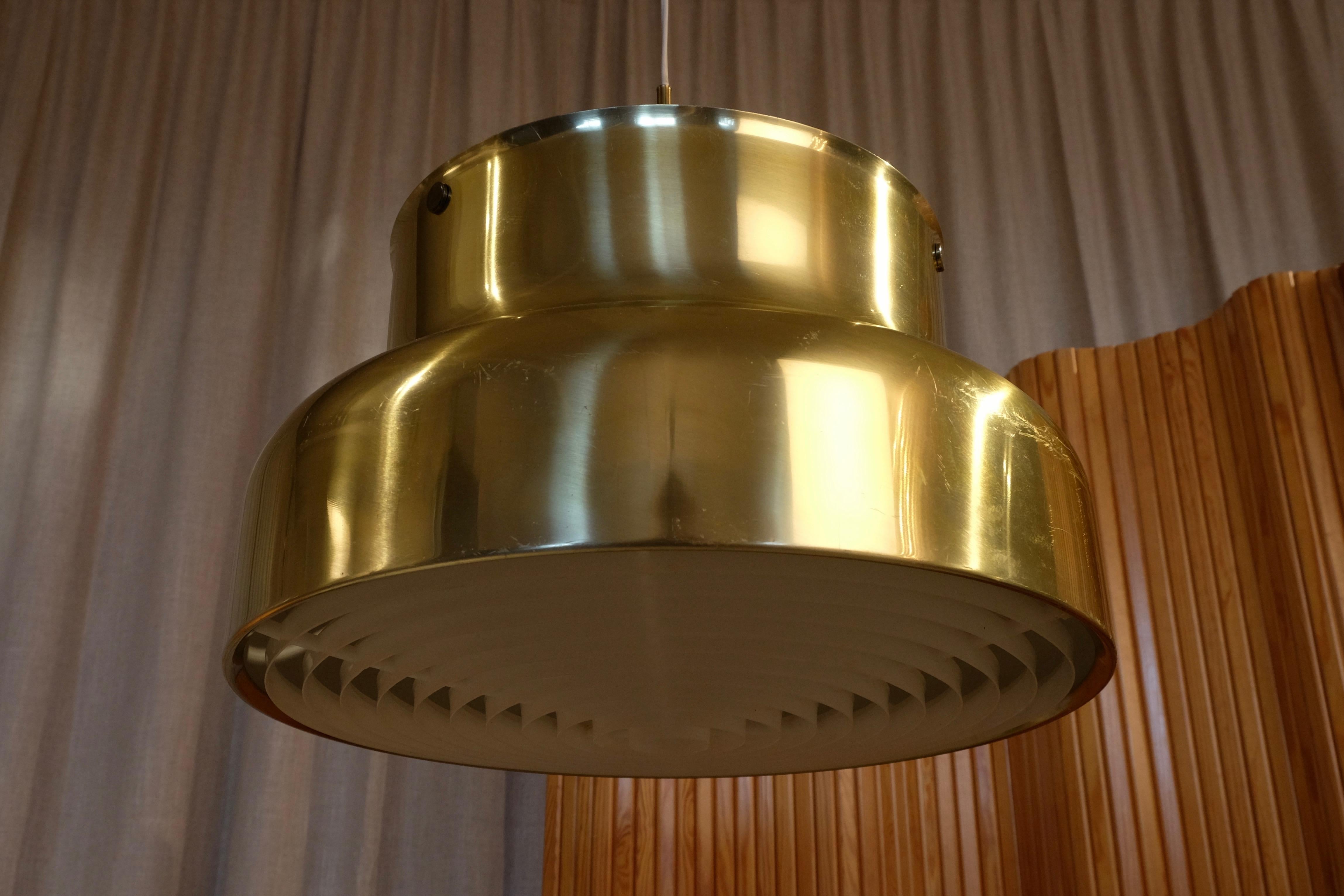 Large Bumling Ceiling Pendant in Brass, Sweden, 1960s In Good Condition For Sale In Stockholm, SE