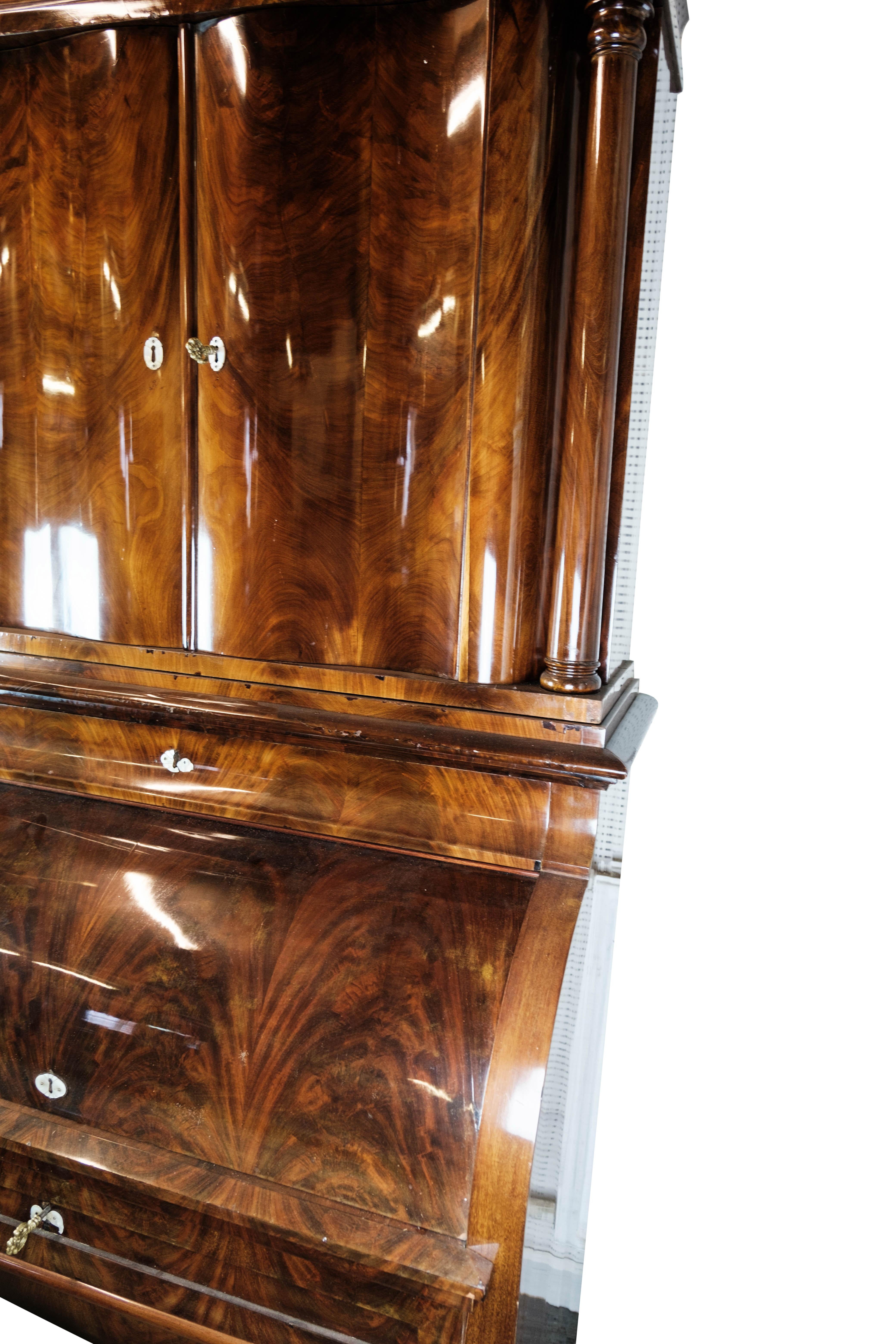 Mid-19th Century Large Bureau of Hand Polsihed Mahogany from Copenhagen in the 1860s