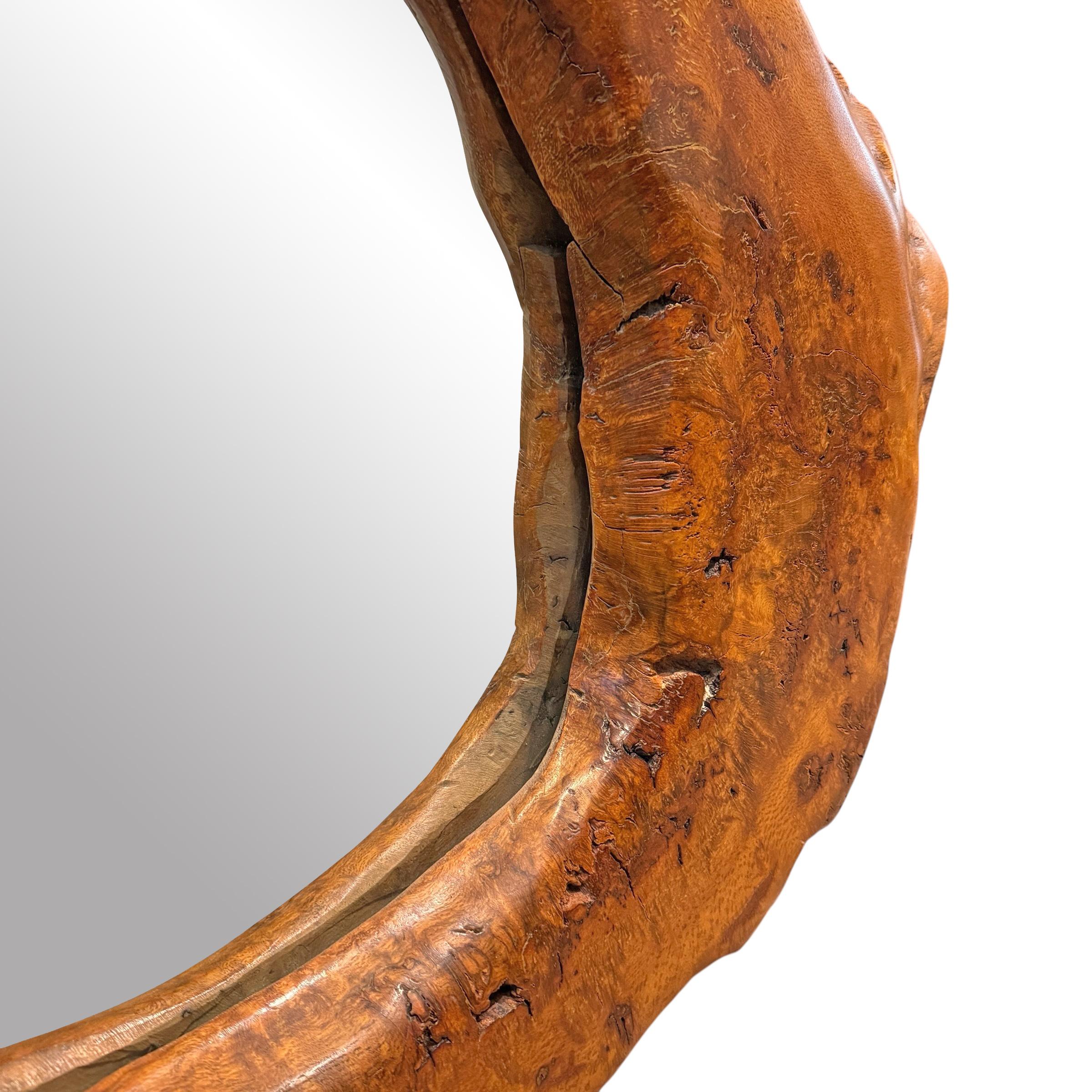 Large Burl Framed Mirror For Sale 4