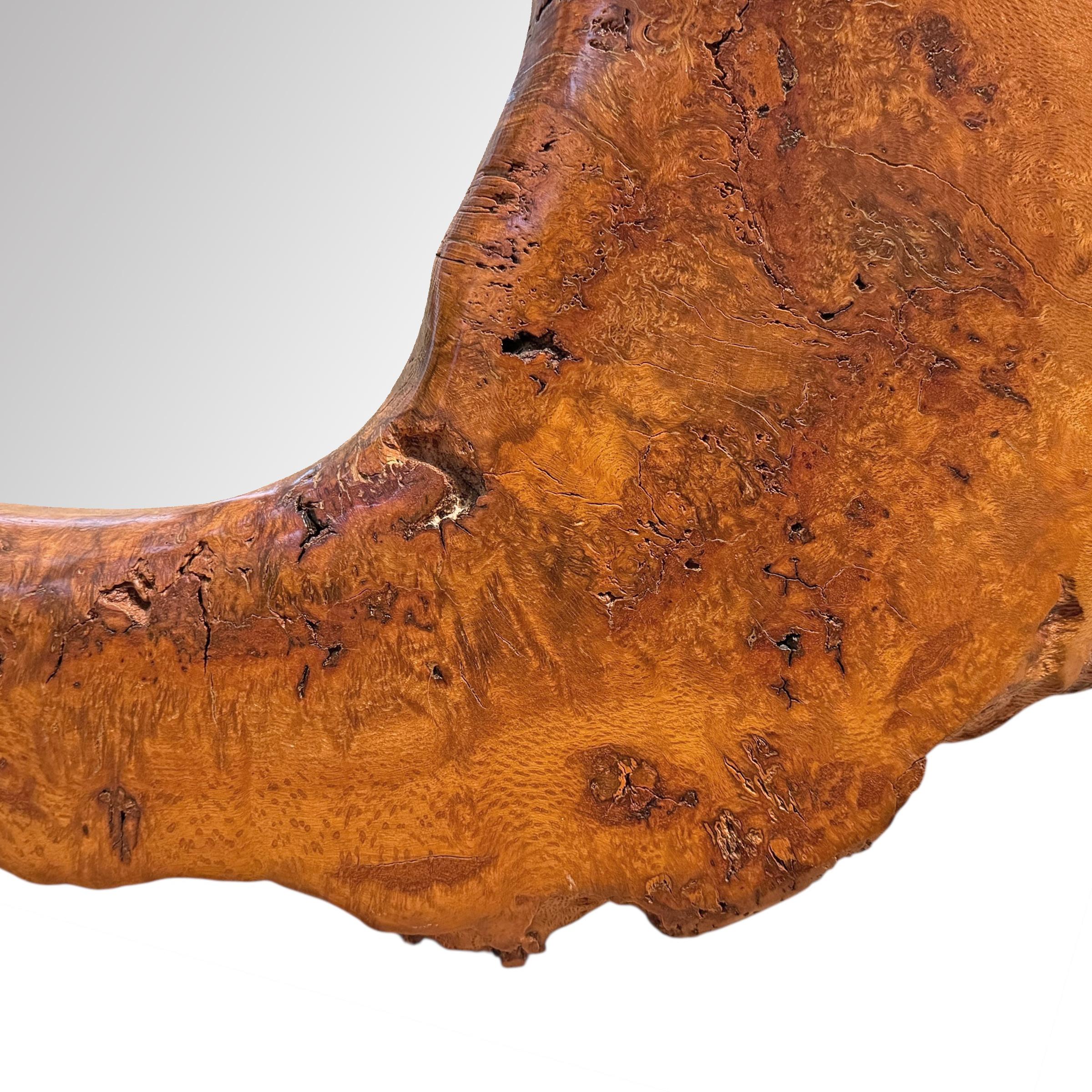 Large Burl Framed Mirror For Sale 10