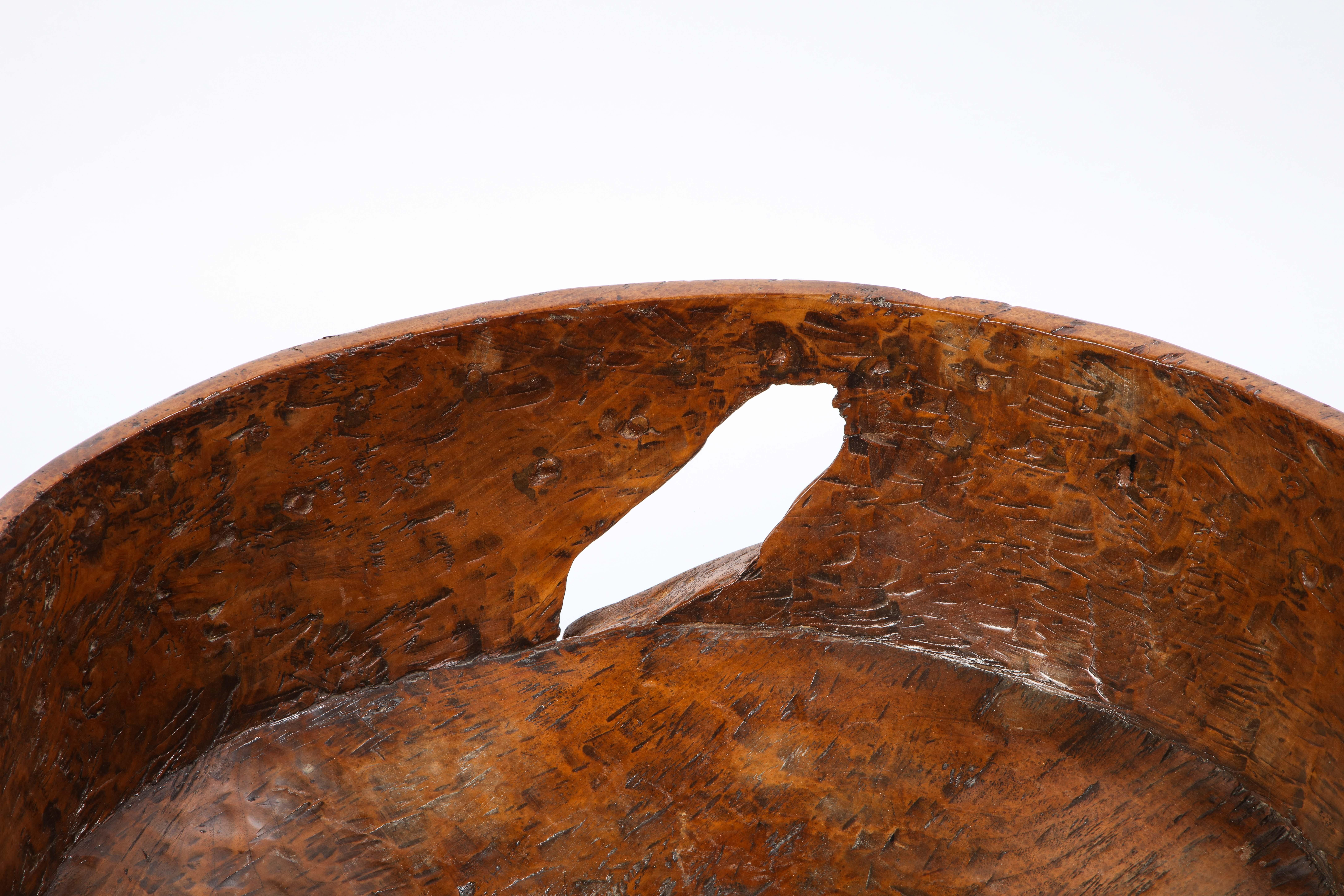 Large Burl Wood Bowl with 31 Metal Spheres, 20th Century 10
