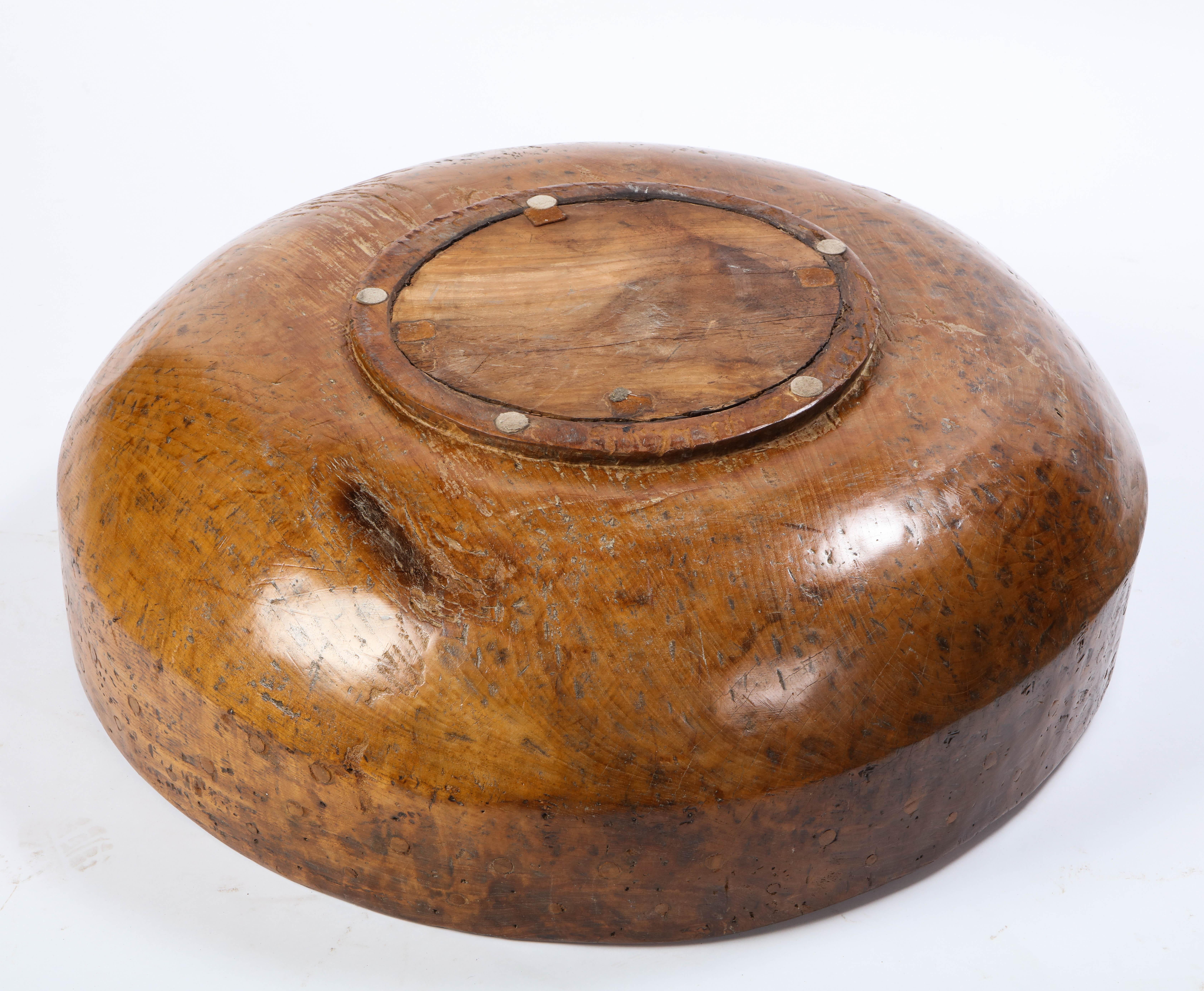 Large Burl Wood Bowl with 31 Metal Spheres, 20th Century 11