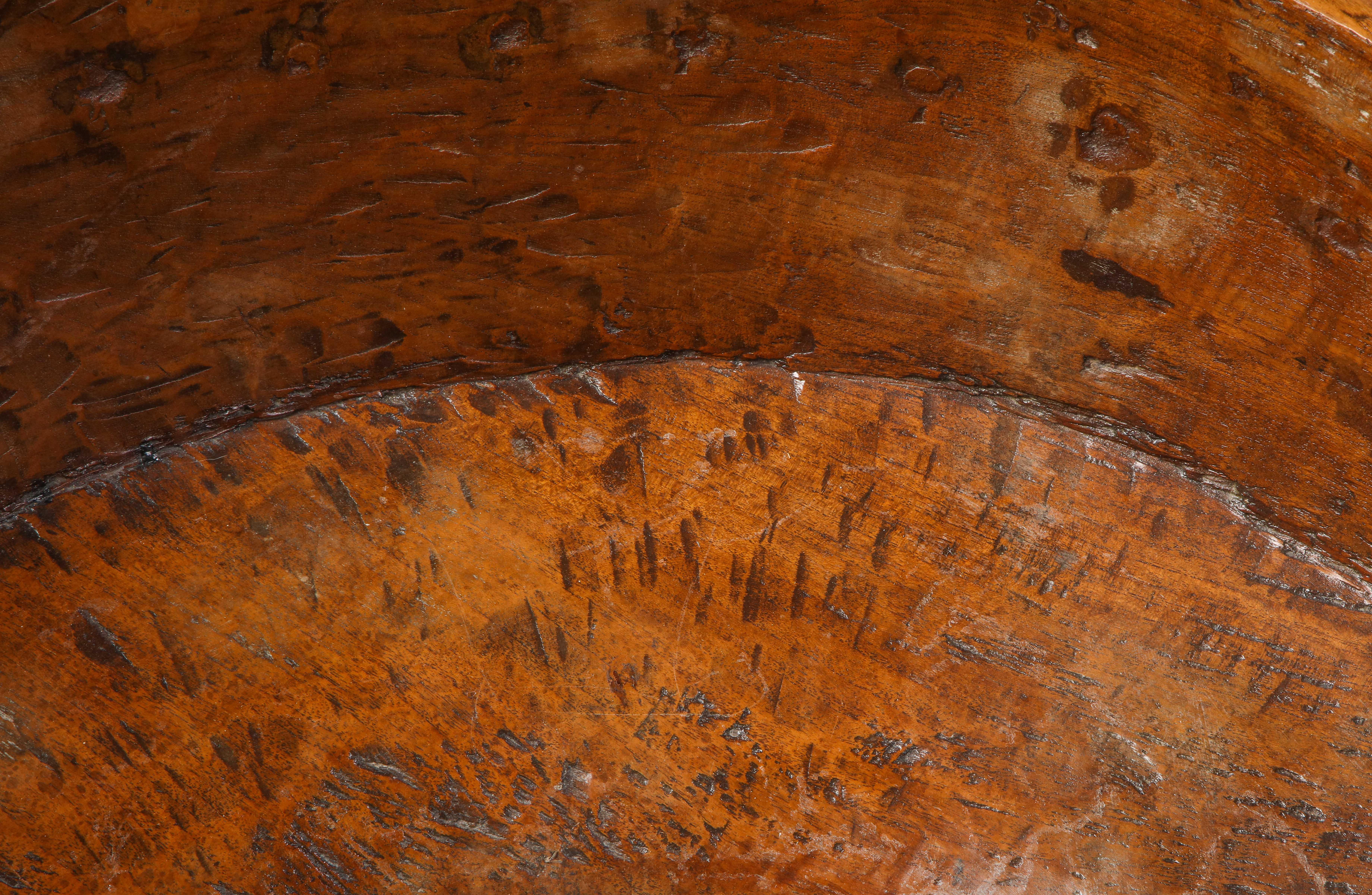 Large Burl Wood Bowl with 31 Metal Spheres, 20th Century 13