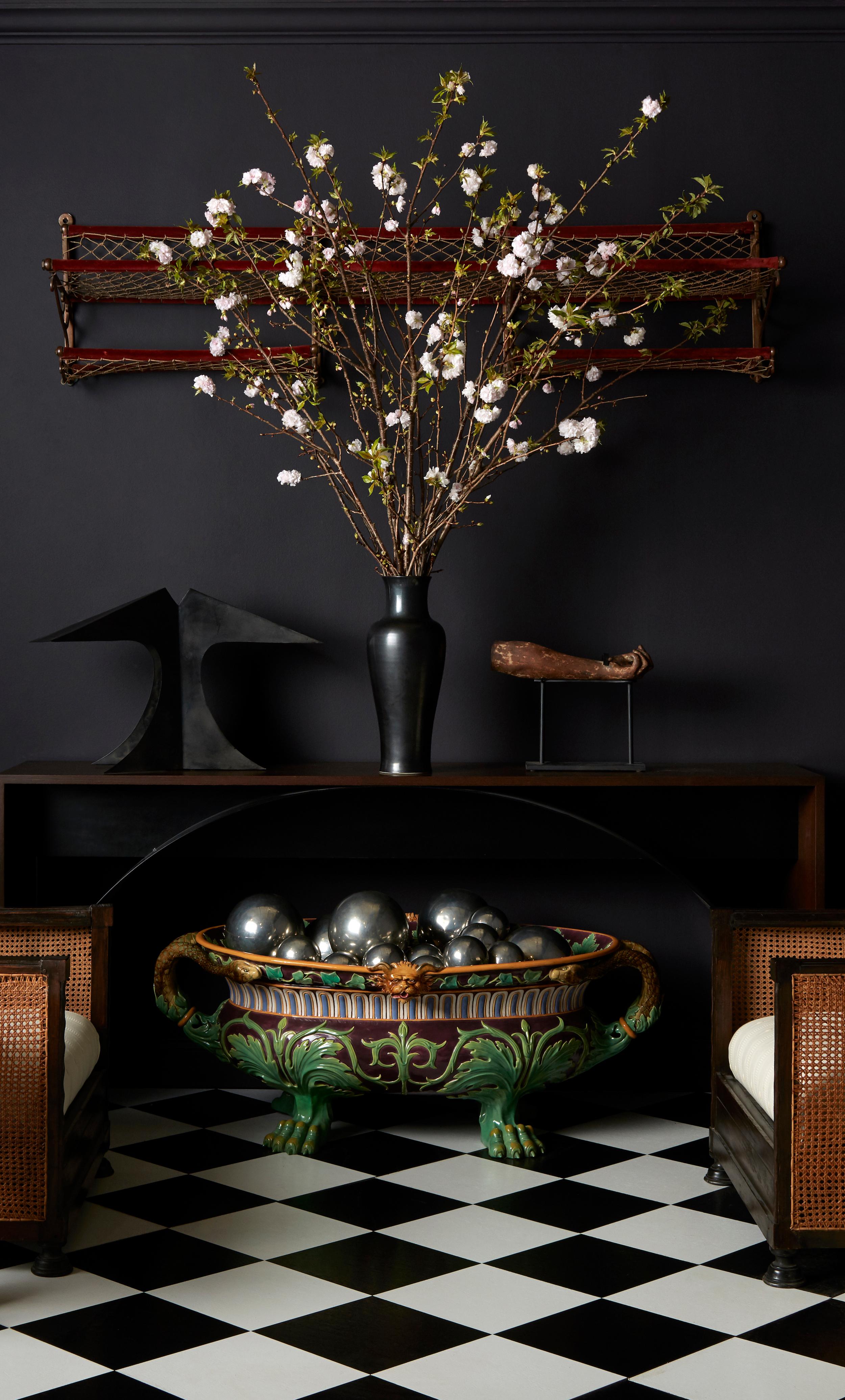Large Burl Wood Bowl with 31 Metal Spheres, 20th Century 2