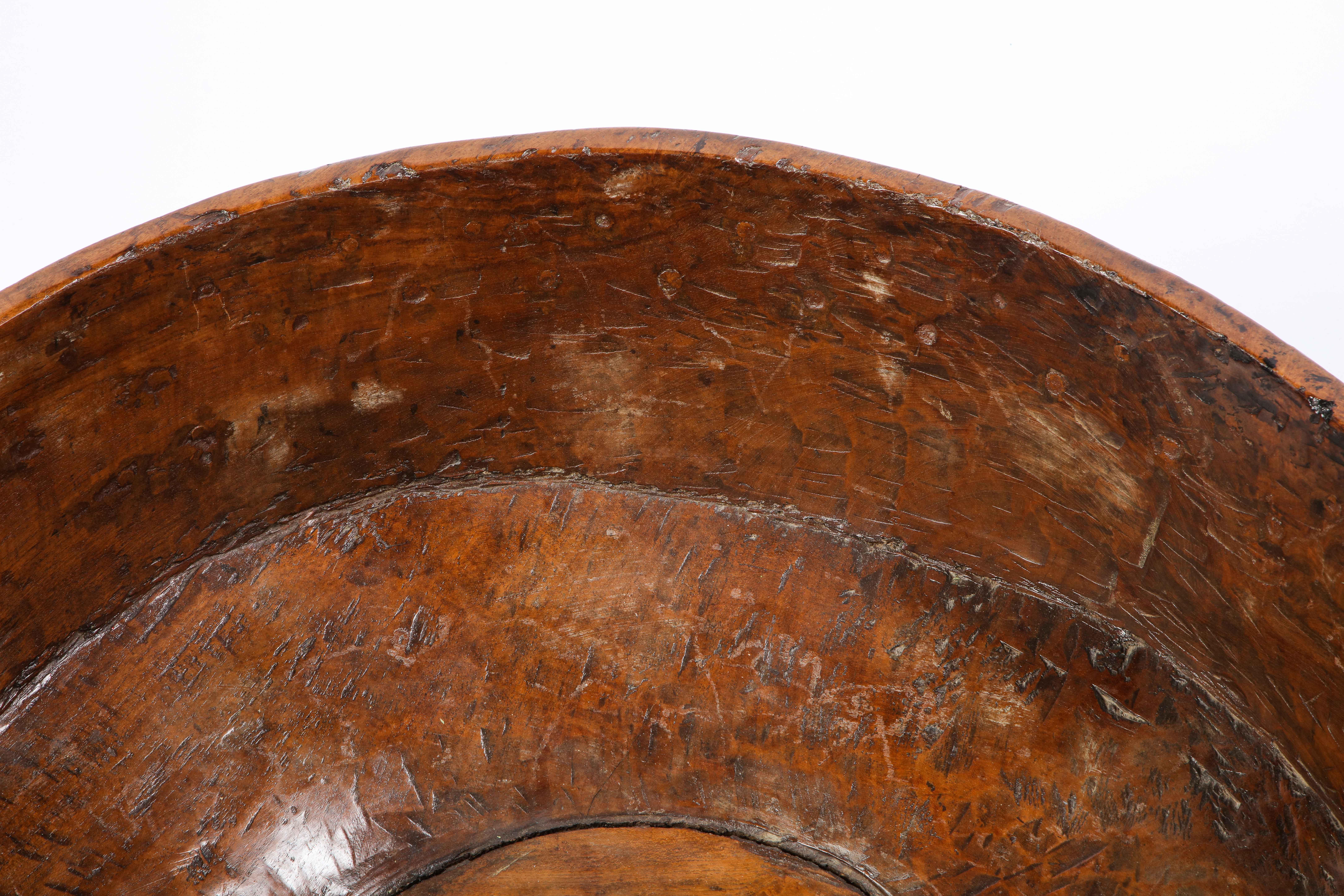 Large Burl Wood Bowl with 31 Metal Spheres, 20th Century 5