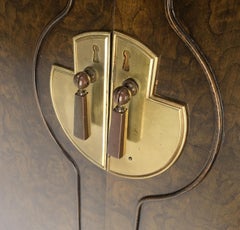 Grande cassettiera in legno di radica e ottone a 2 porte Mastercraft Gentleman's Chest MINT