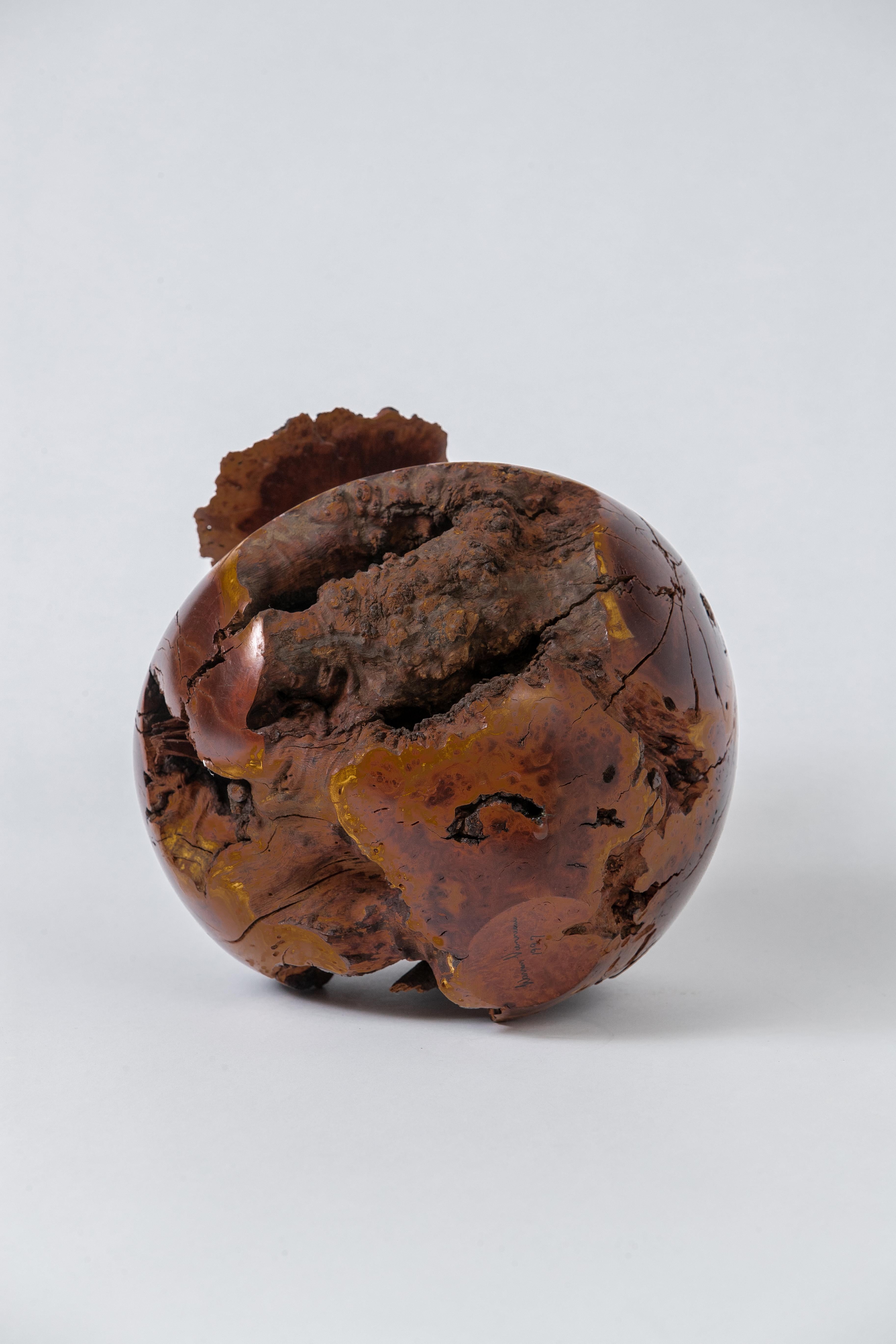 Mid-Century Modern Large Burl Wood Bud Vase, USA, 1960s