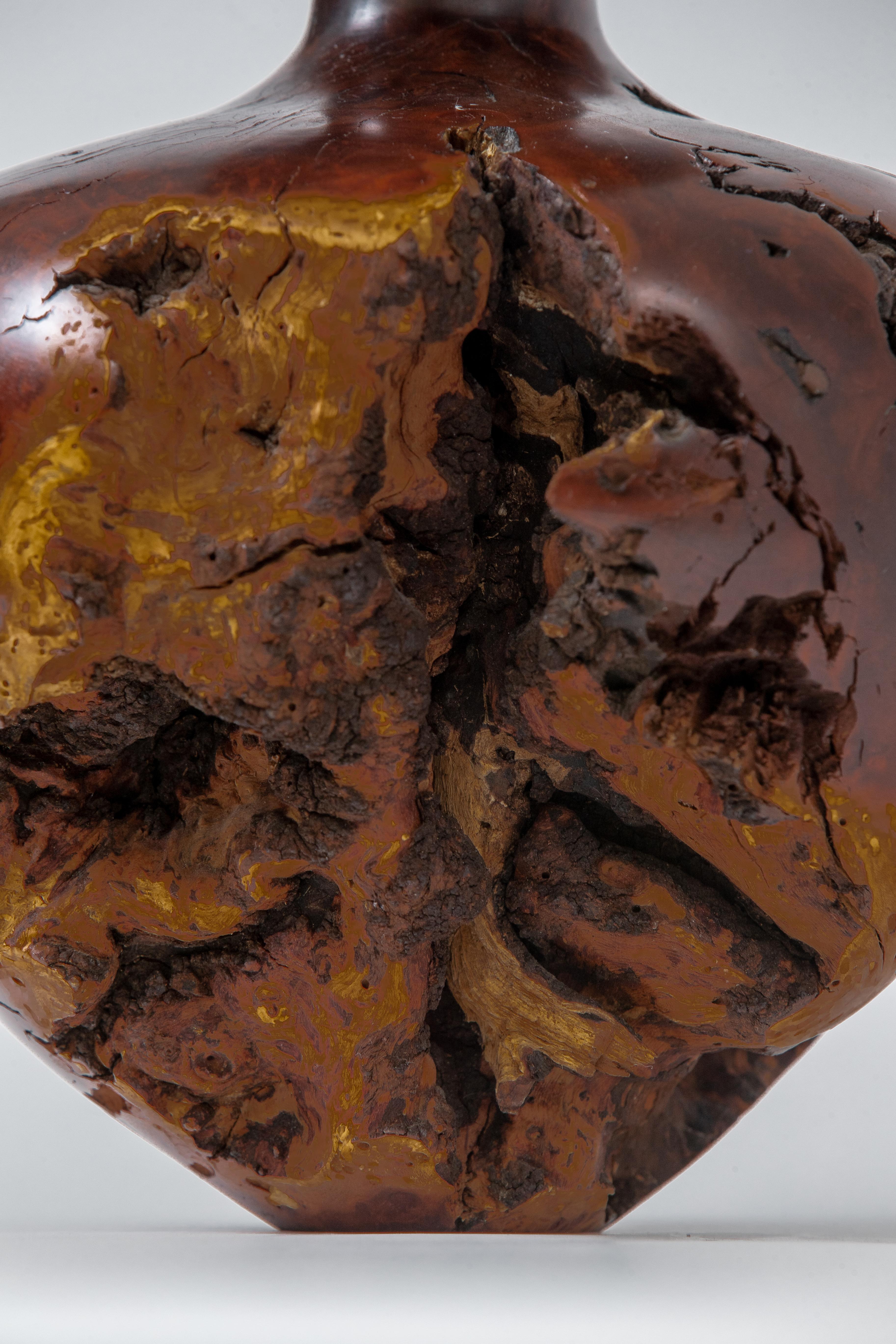 Large Burl Wood Bud Vase, USA, 1960s In Good Condition In New York, NY