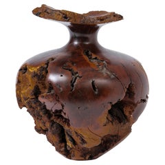 Vintage Large Burl Wood Bud Vase, USA, 1960s