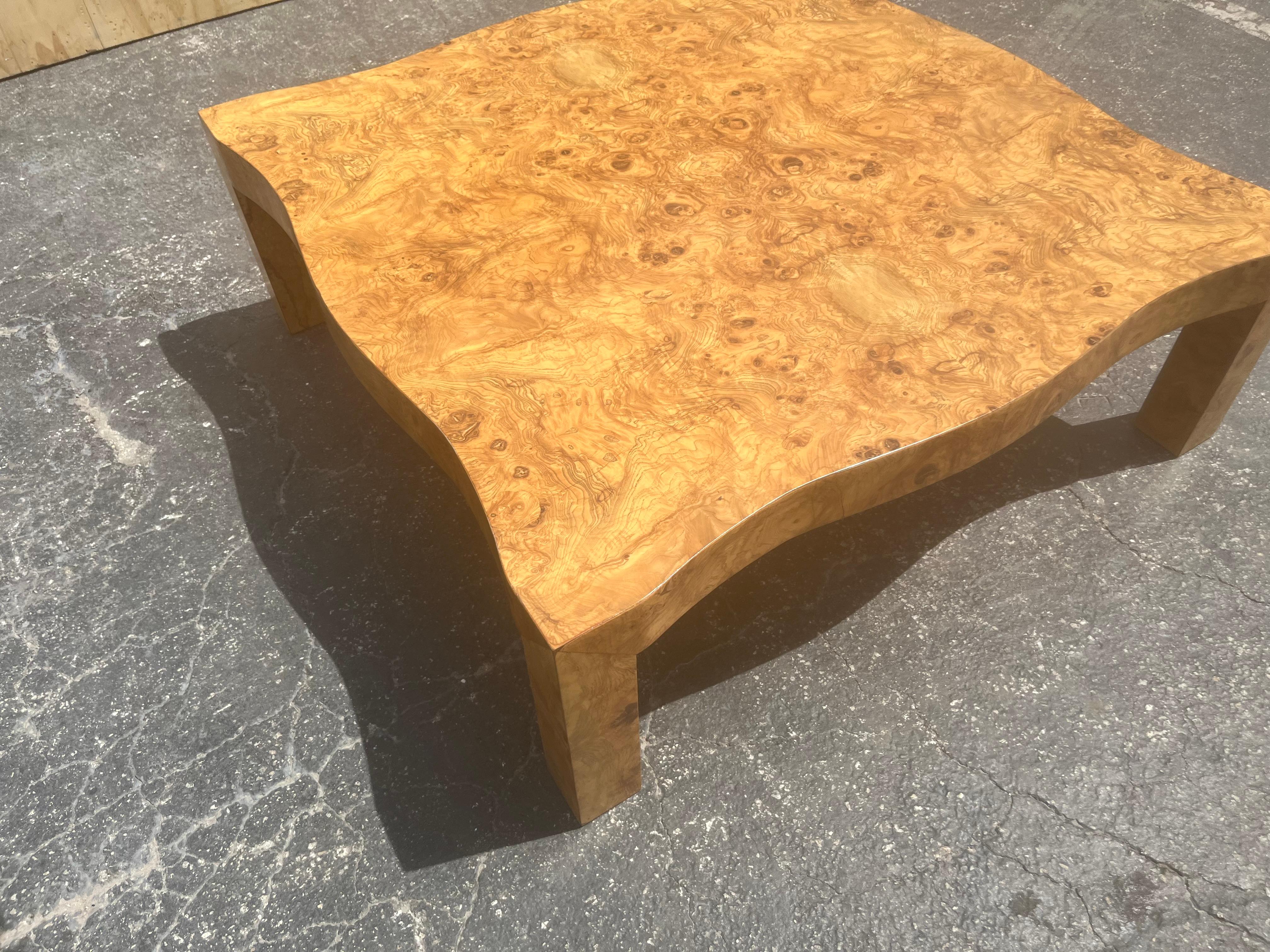 Large Burl Wood Coffee Table, Original Mid Century 4
