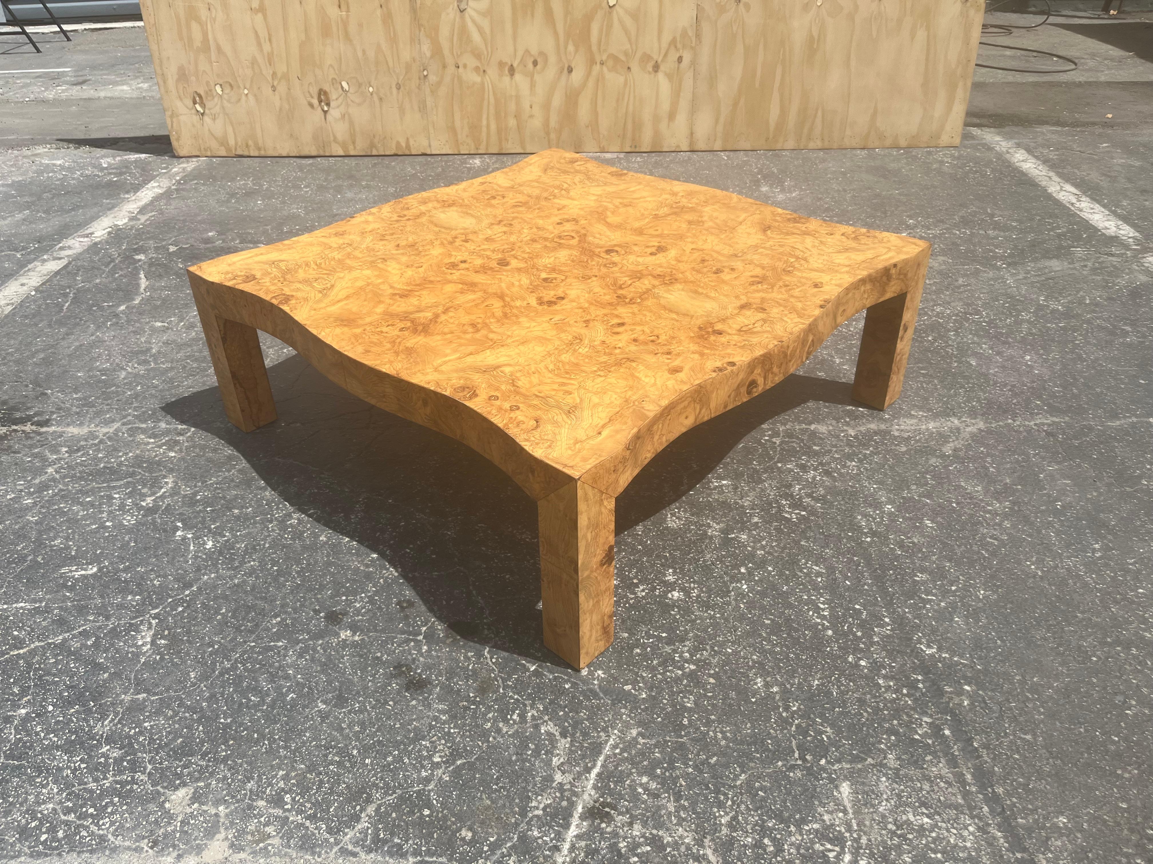 Large Burl Wood Coffee Table, Original Mid Century 6