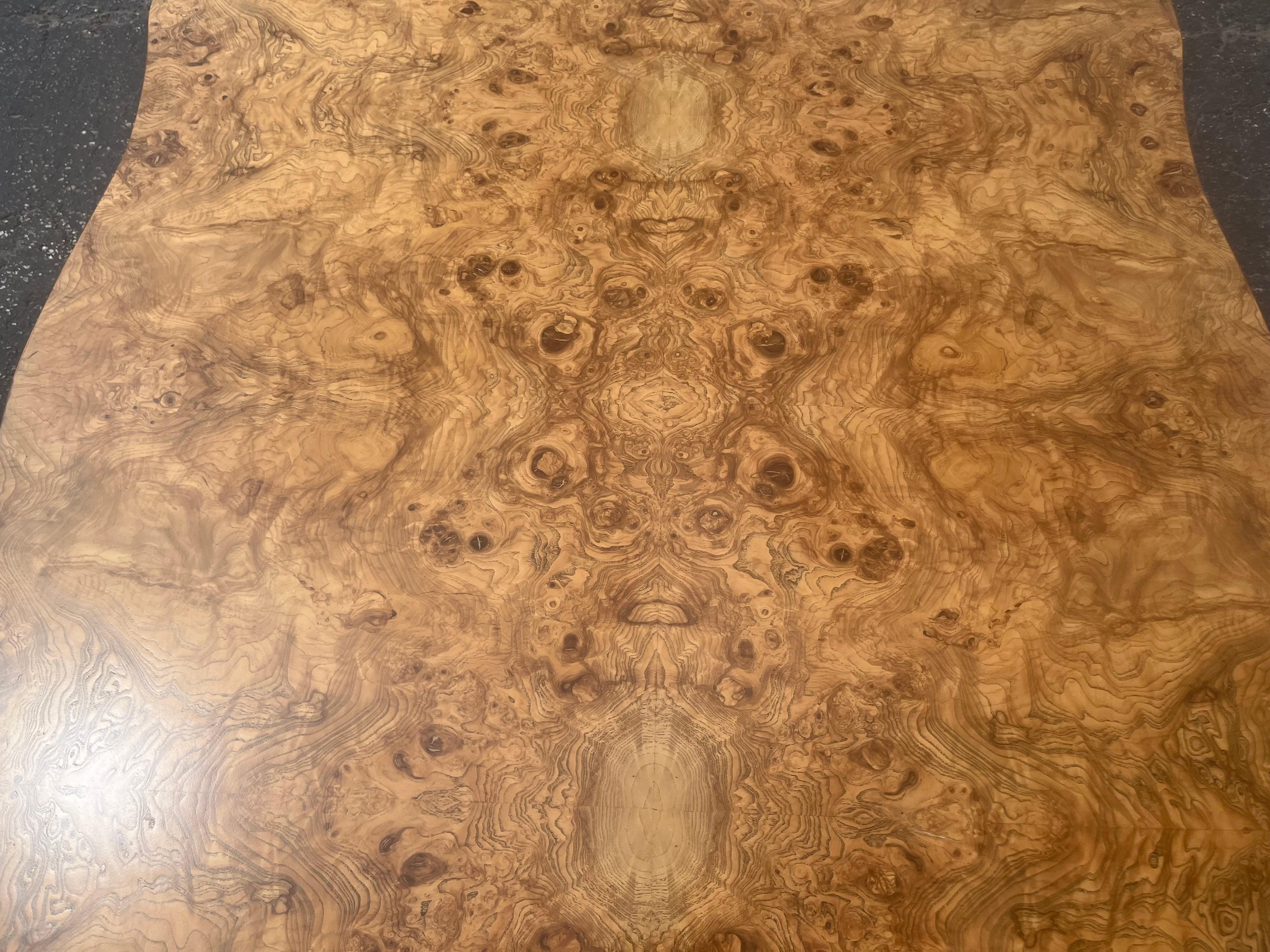 Large Burl Wood Coffee Table, Original Mid Century 7