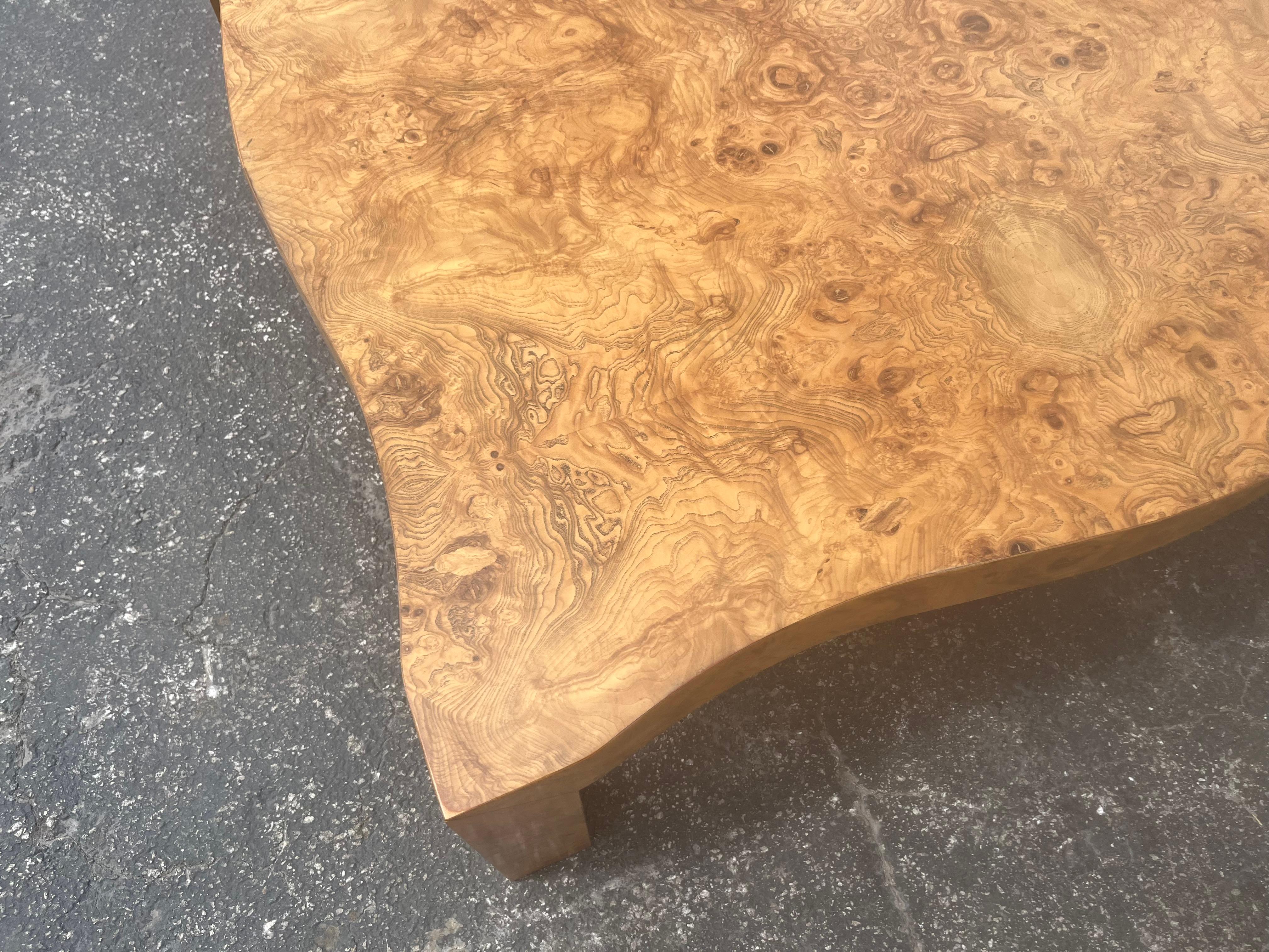 Large Burl Wood Coffee Table, Original Mid Century 8