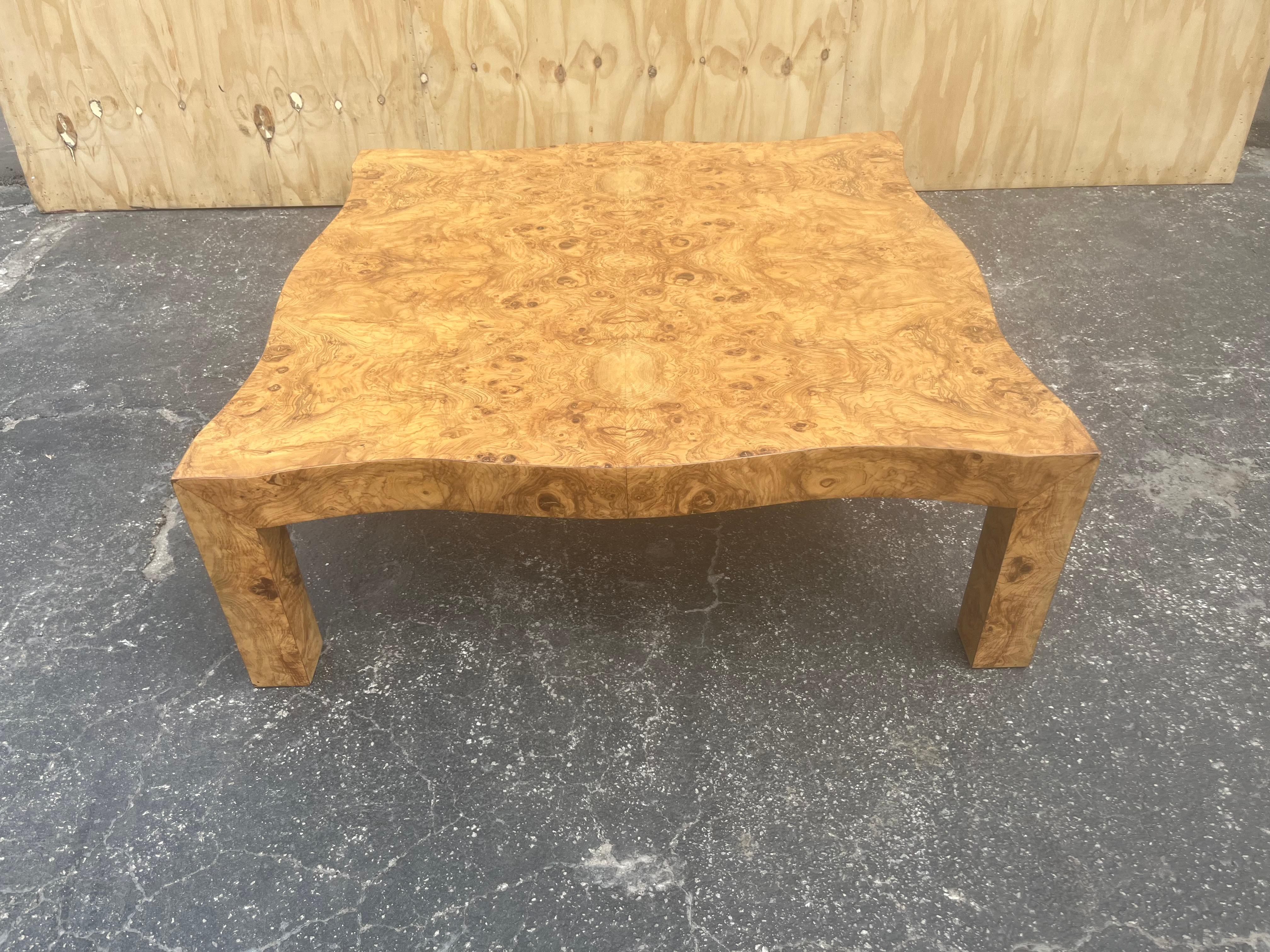 Large Original Mid Century Modern Burl Coffee Table, USA 1960s