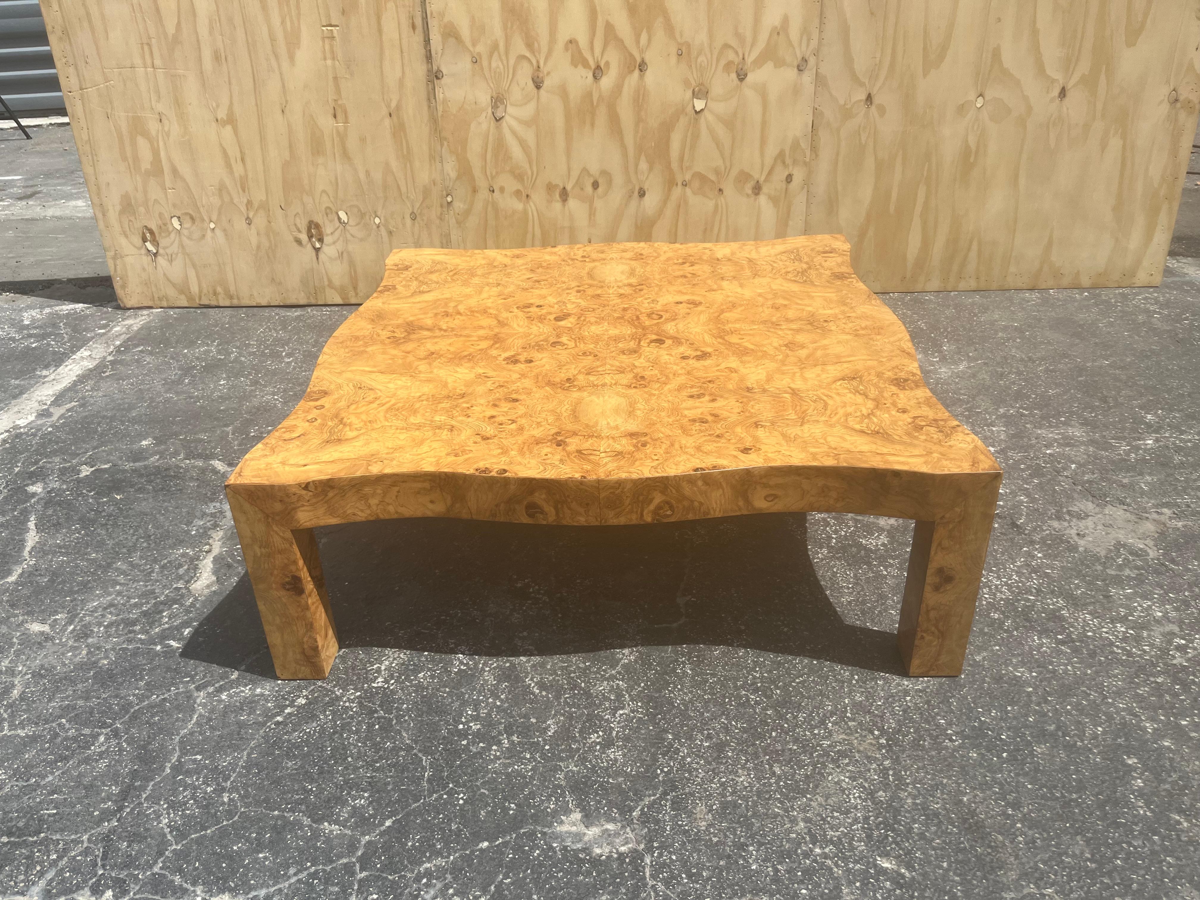 Mid-20th Century Large Burl Wood Coffee Table, Original Mid Century