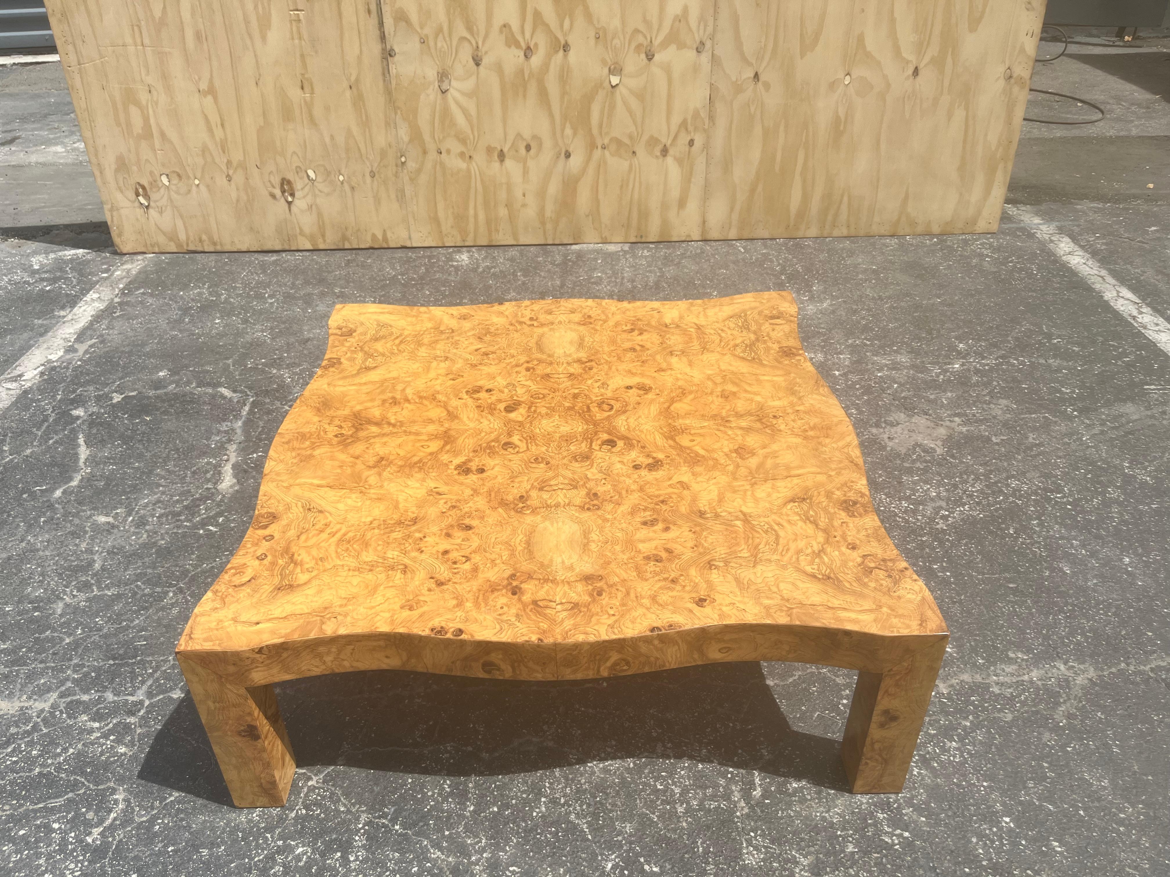 Large Burl Wood Coffee Table, Original Mid Century 1
