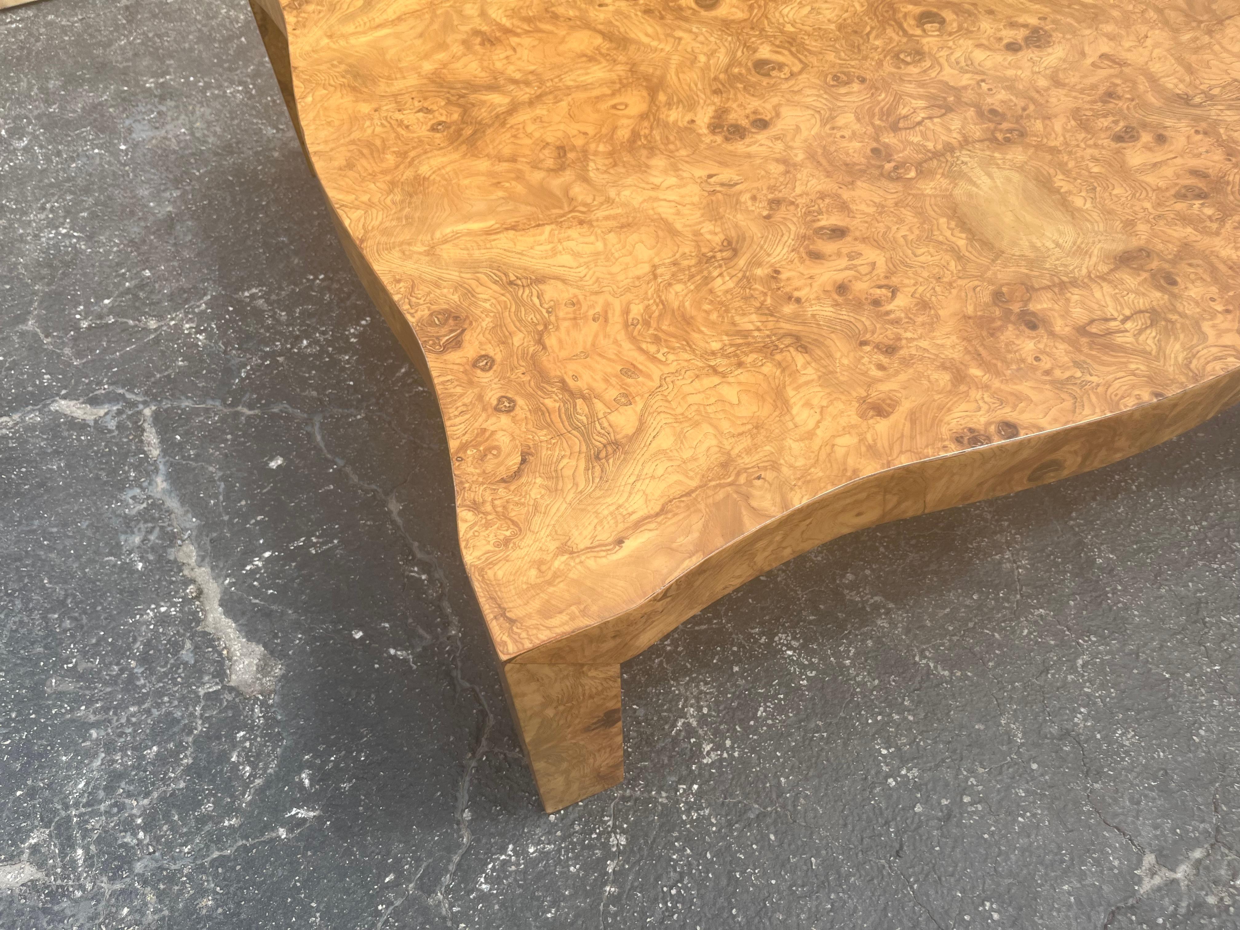 Large Burl Wood Coffee Table, Original Mid Century 2