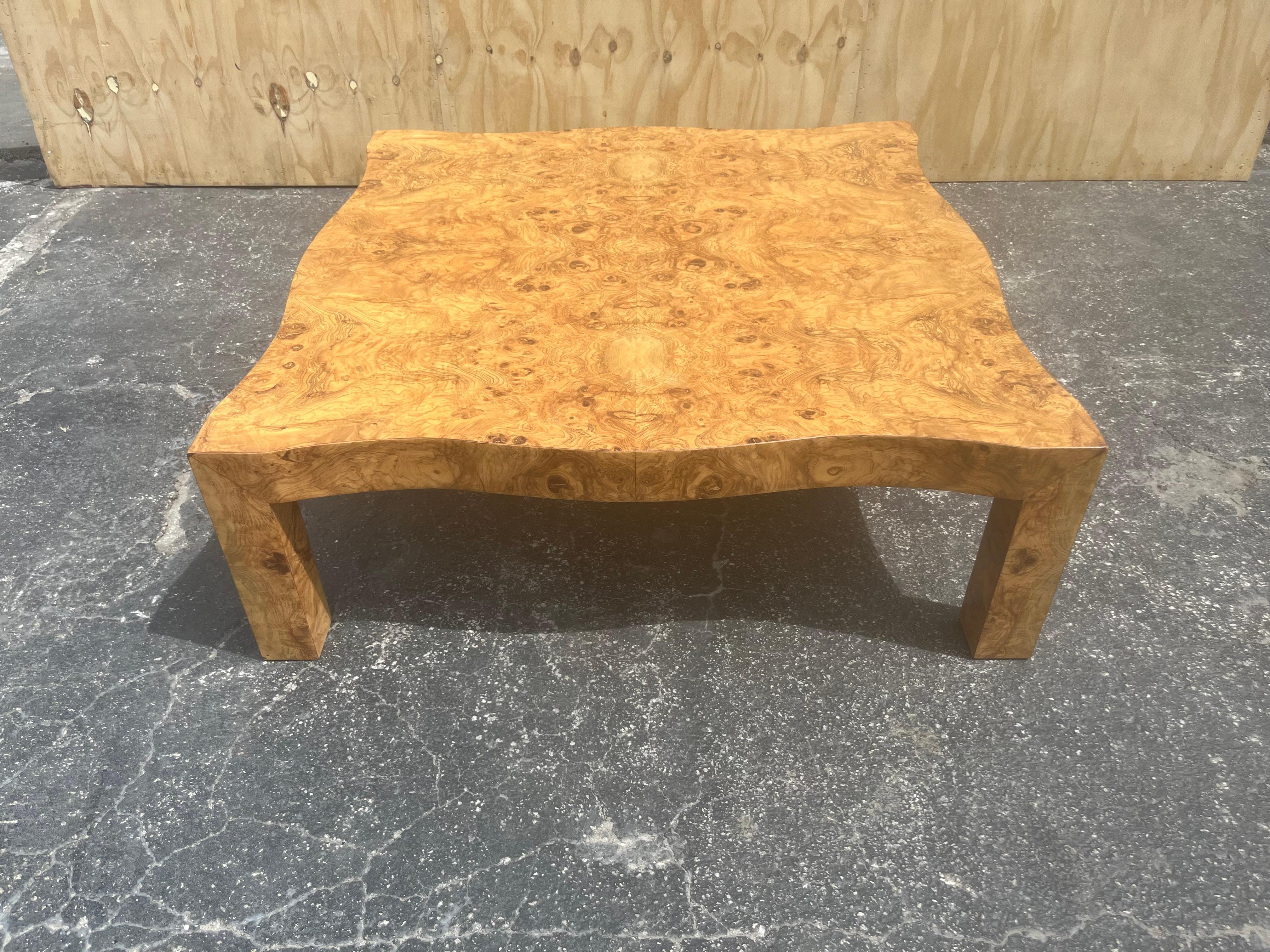 Large Burl Wood Coffee Table, Original Mid Century 3