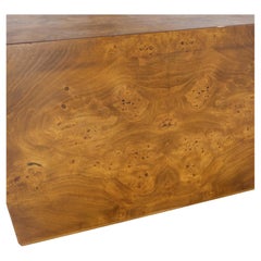 Large Burl Wood Cube Shape Square Coffee Table Stand Milo Baughman atr. MINT!