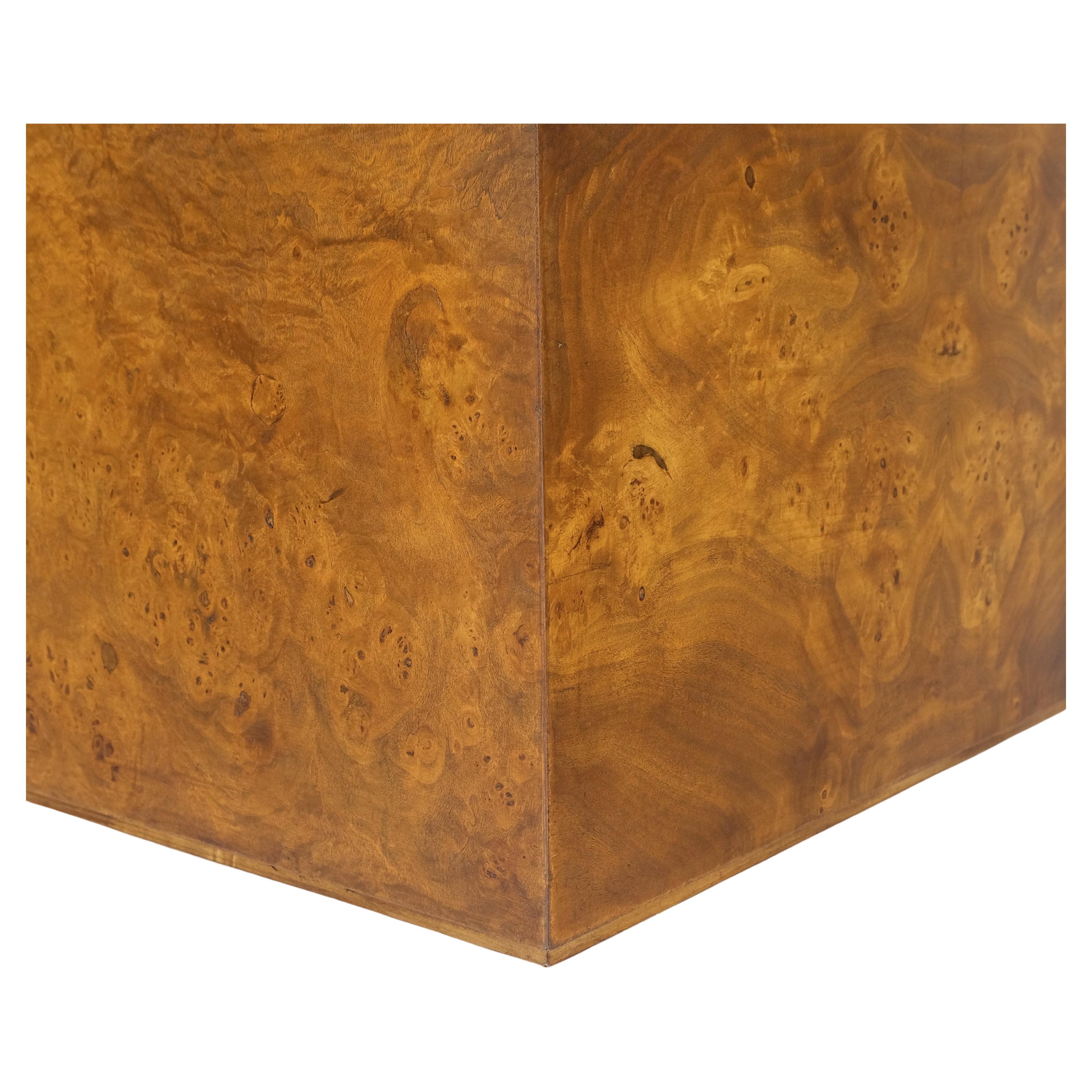 American Large Burl Wood Cube Shape Square Coffee Table Stand Milo Baughman atr. MINT!