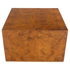 Large Burl Wood Cube Shape Square Coffee Table Stand Milo Baughman atr. MINT!