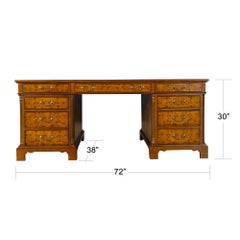 Large Burled Executive Desk