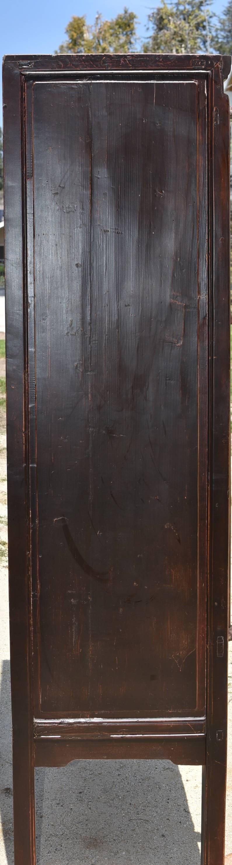 Large Burl Wood Armoire, Brown and Gold Burl Wood Cabinet 8