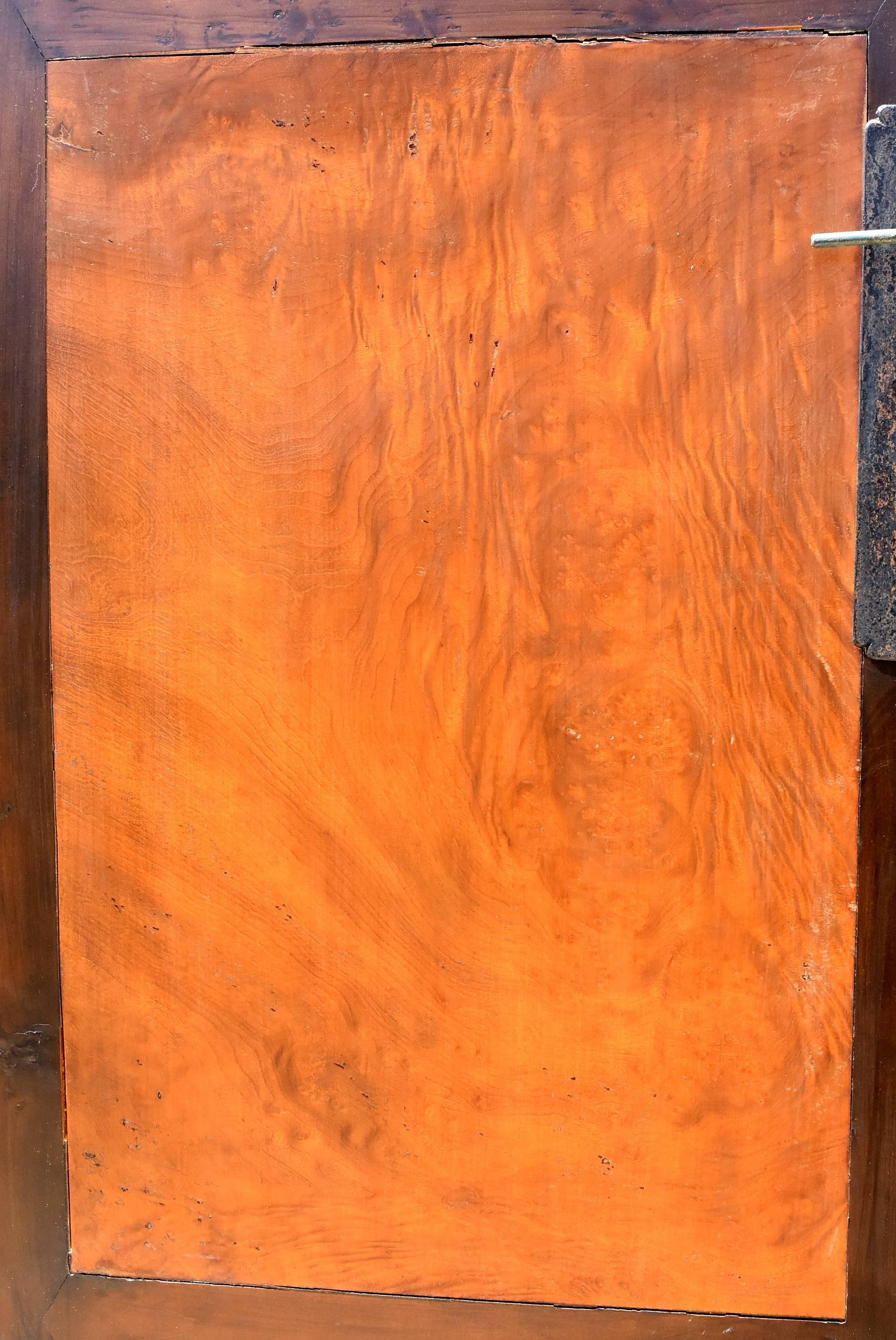 Chinese Large Burl Wood Armoire, Brown and Gold Burl Wood Cabinet