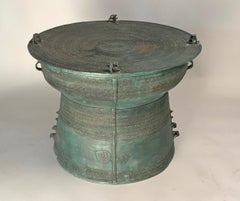Large Burmese Bronze Rain Drum Table